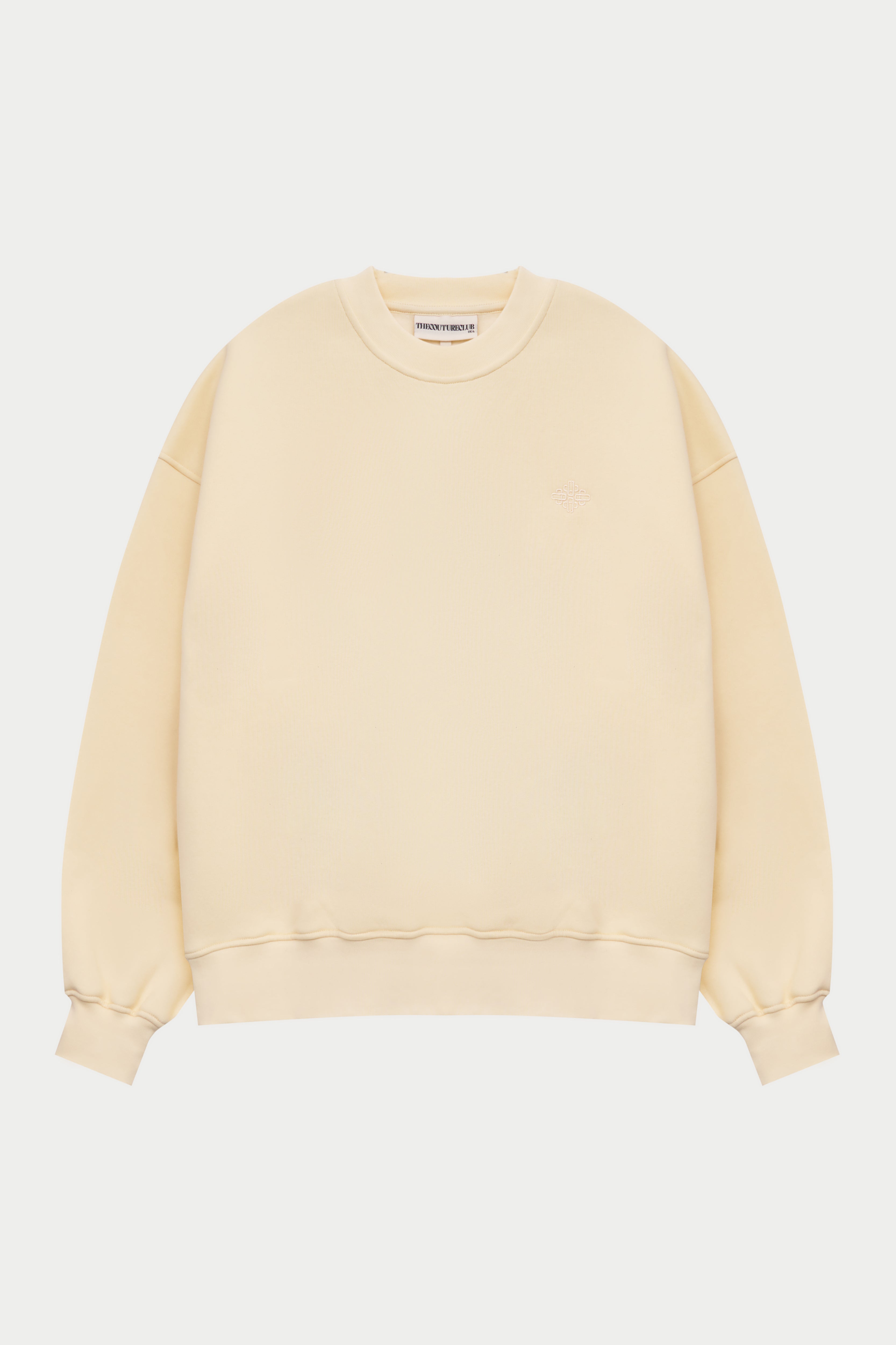 EMBLEM EMBROIDERED SWEATSHIRT - BUTTERMILK