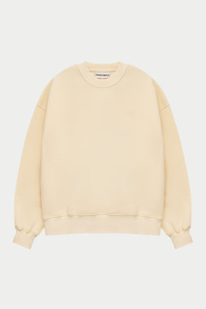 EMBLEM EMBROIDERED SWEATSHIRT - BUTTERMILK