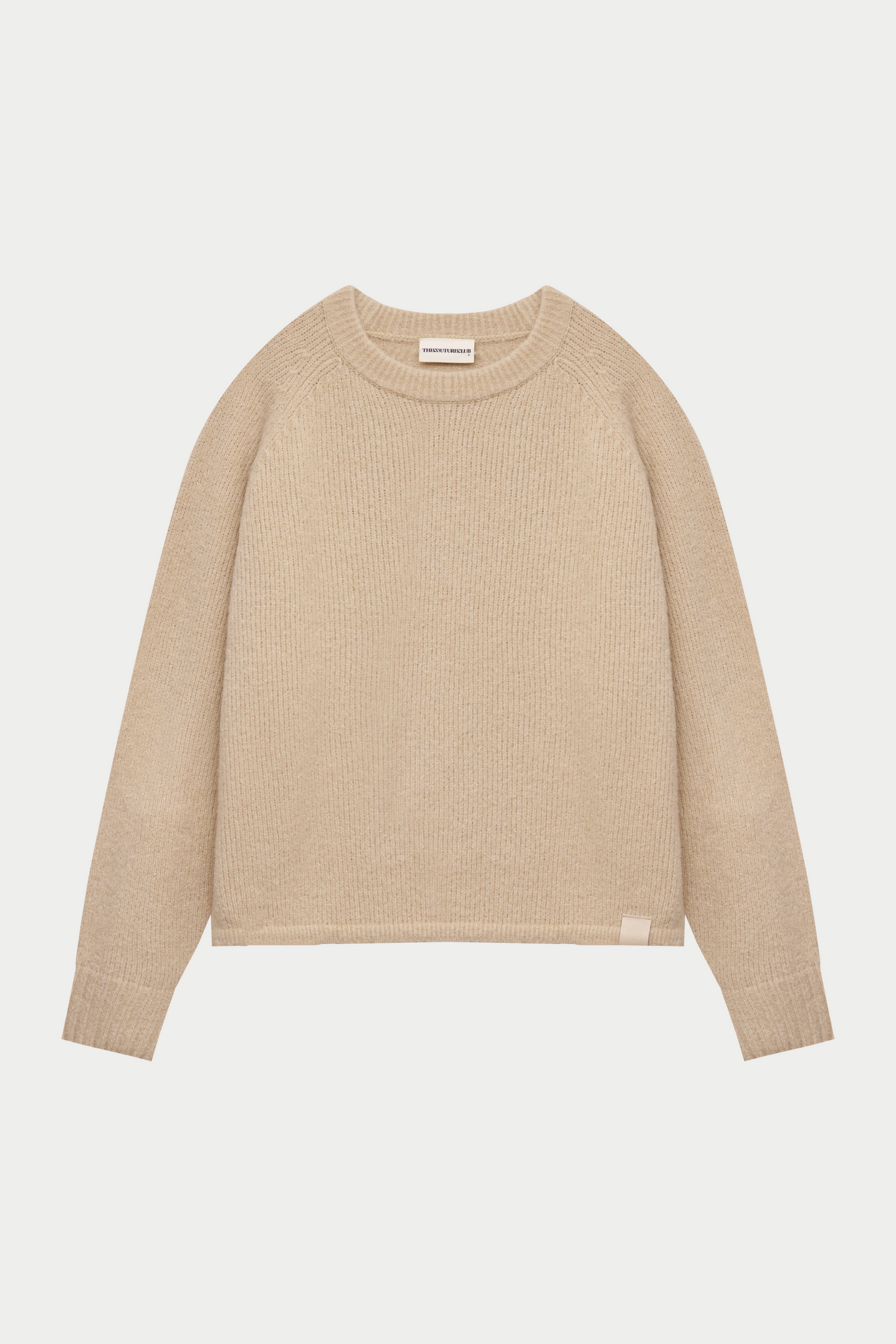 BOUCLE KNIT RAGLAN CREW - STONE