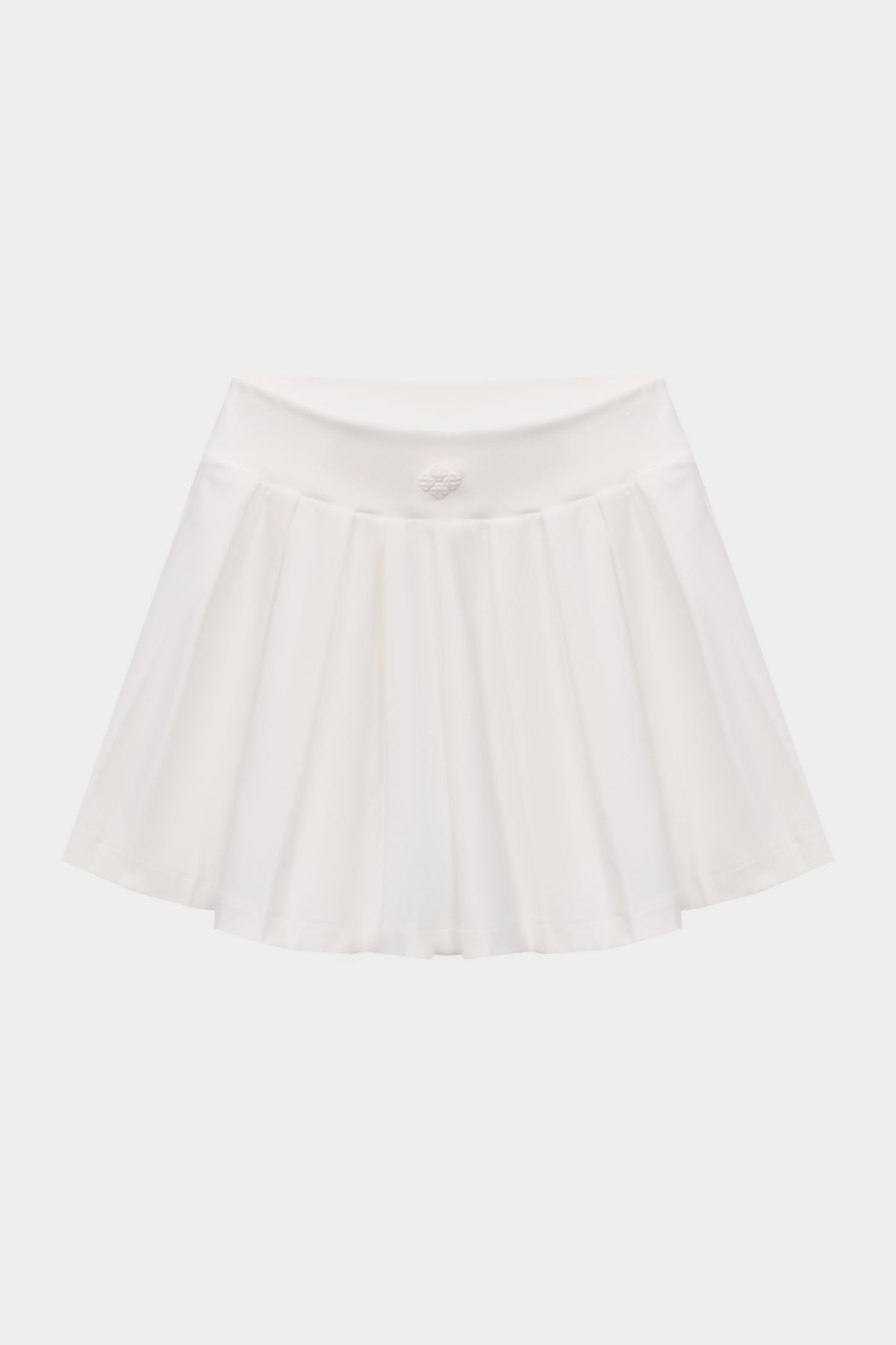 PLEATED SCULPTING STRETCH MINI SKORT - WHITE
