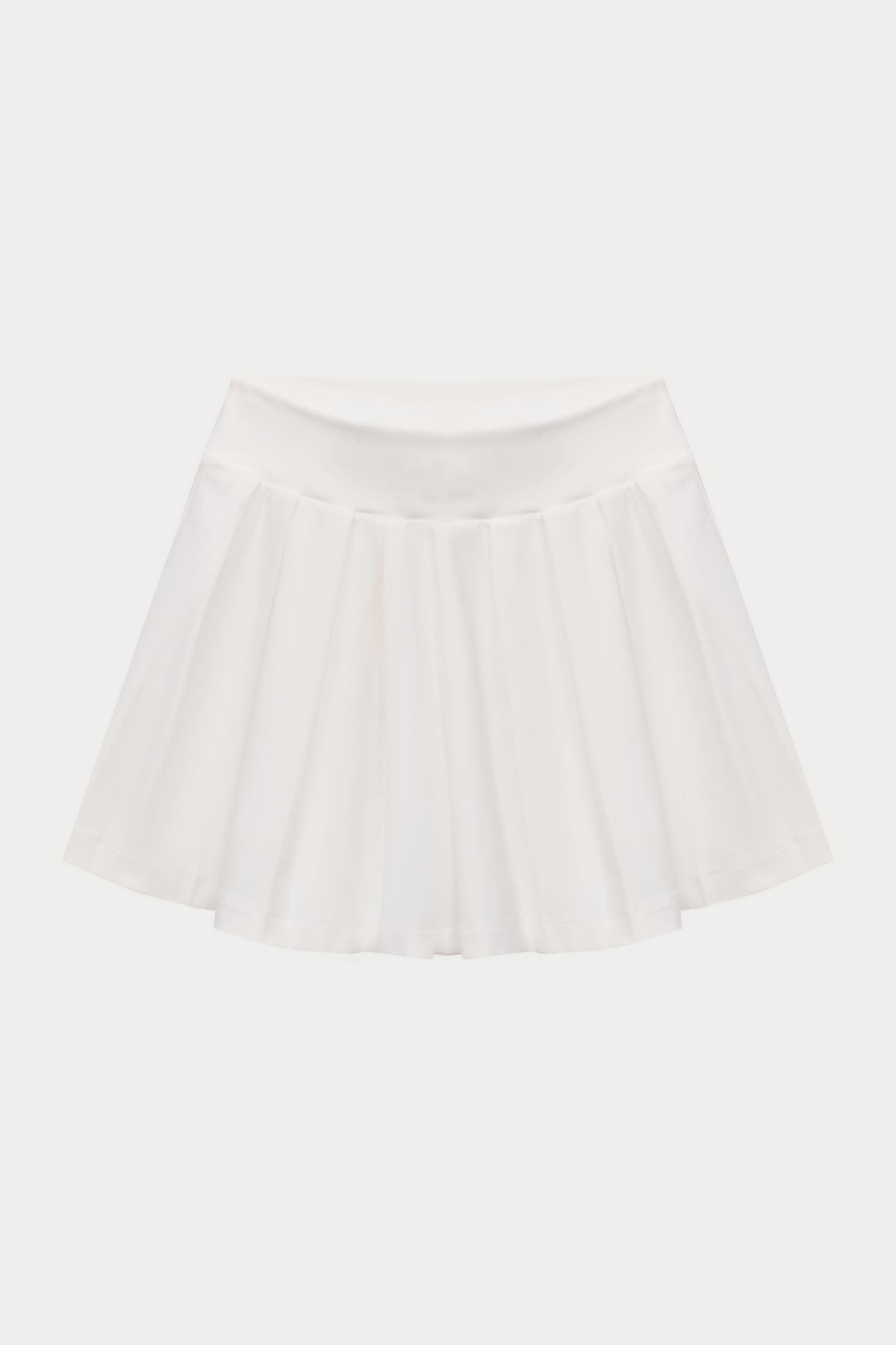 PLEATED SCULPTING STRETCH MINI SKORT - WHITE