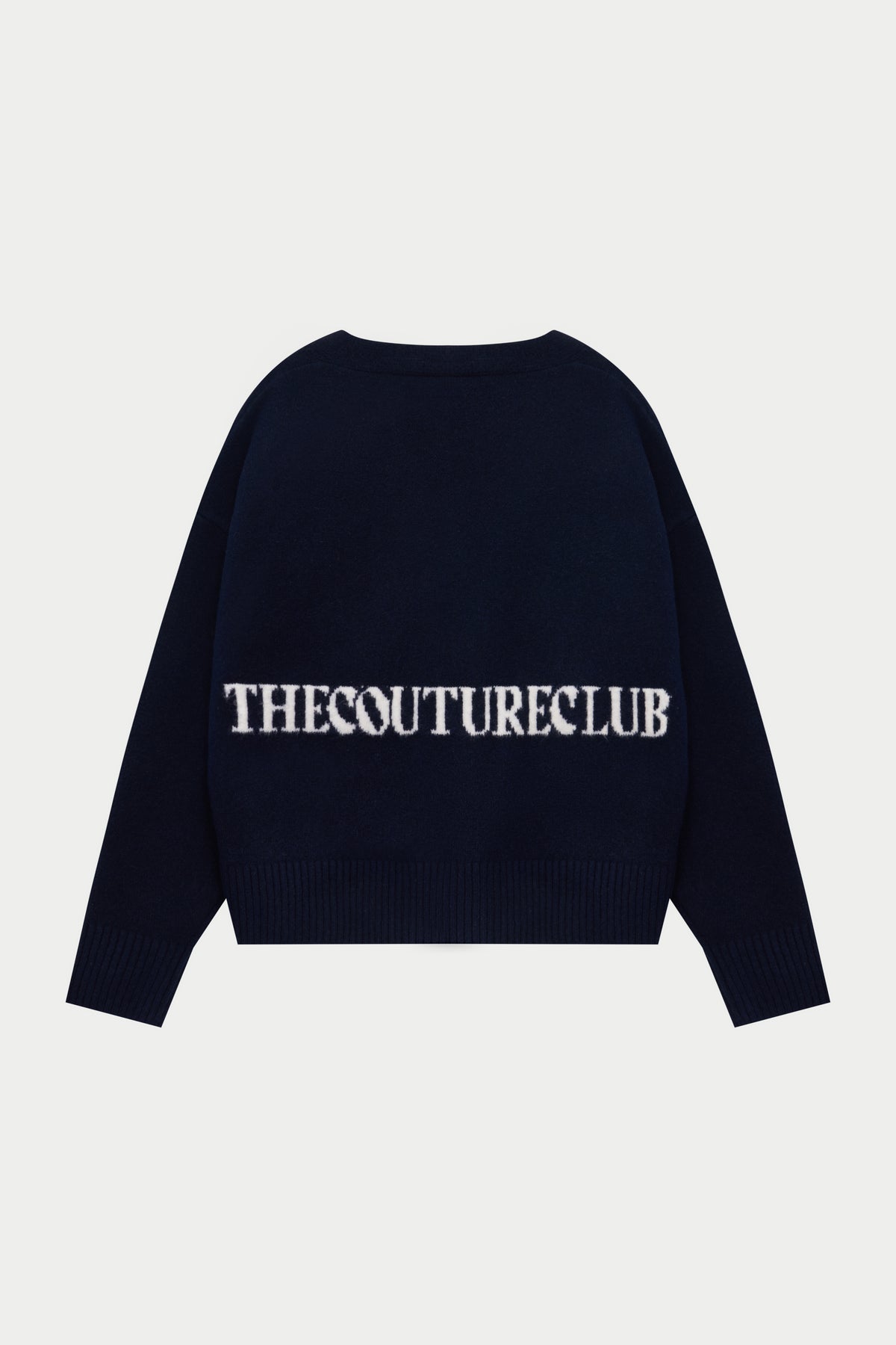 COPYRIGHT BRUSHED KNIT CARDIGAN - NAVY