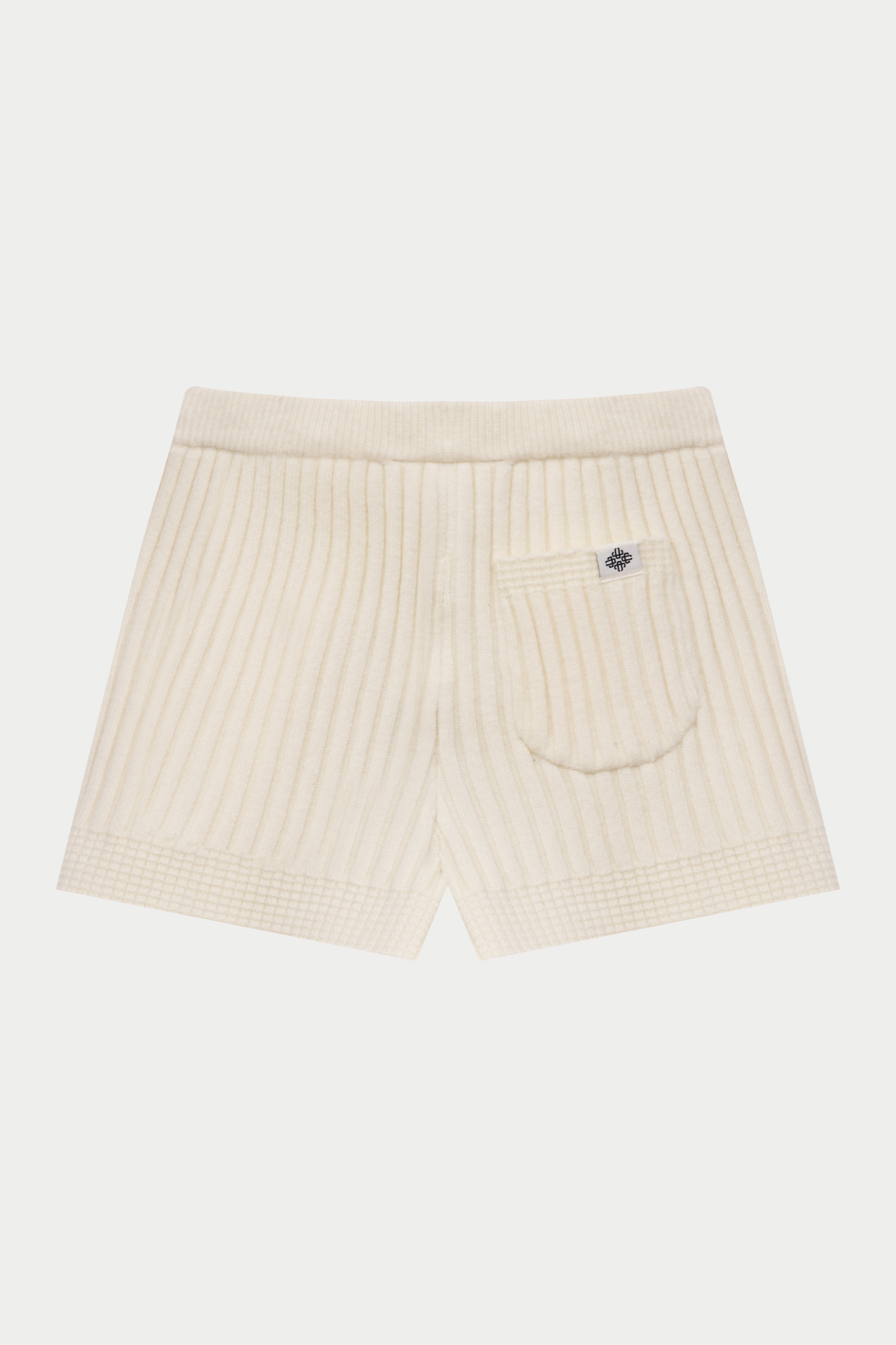 CONTRAST KNIT MINI SHORTS - ECRU | The Couture Club