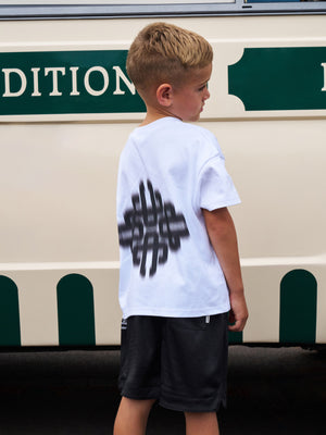 KIDS MOTION BLURRED T-SHIRT - WHITE