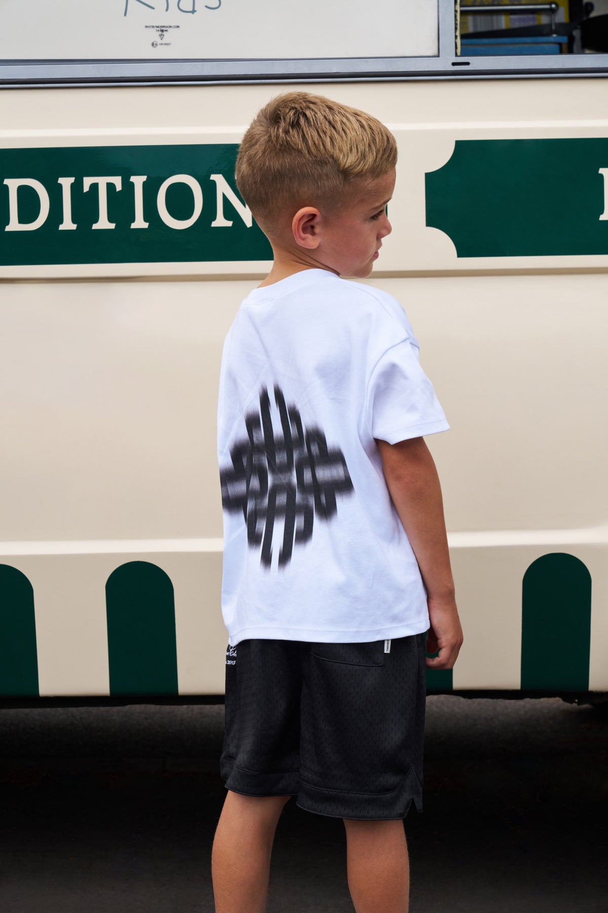 KIDS MOTION BLURRED T-SHIRT - WHITE