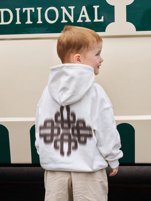KIDS MOTION BLURRED HOODIE - OFF WHITE