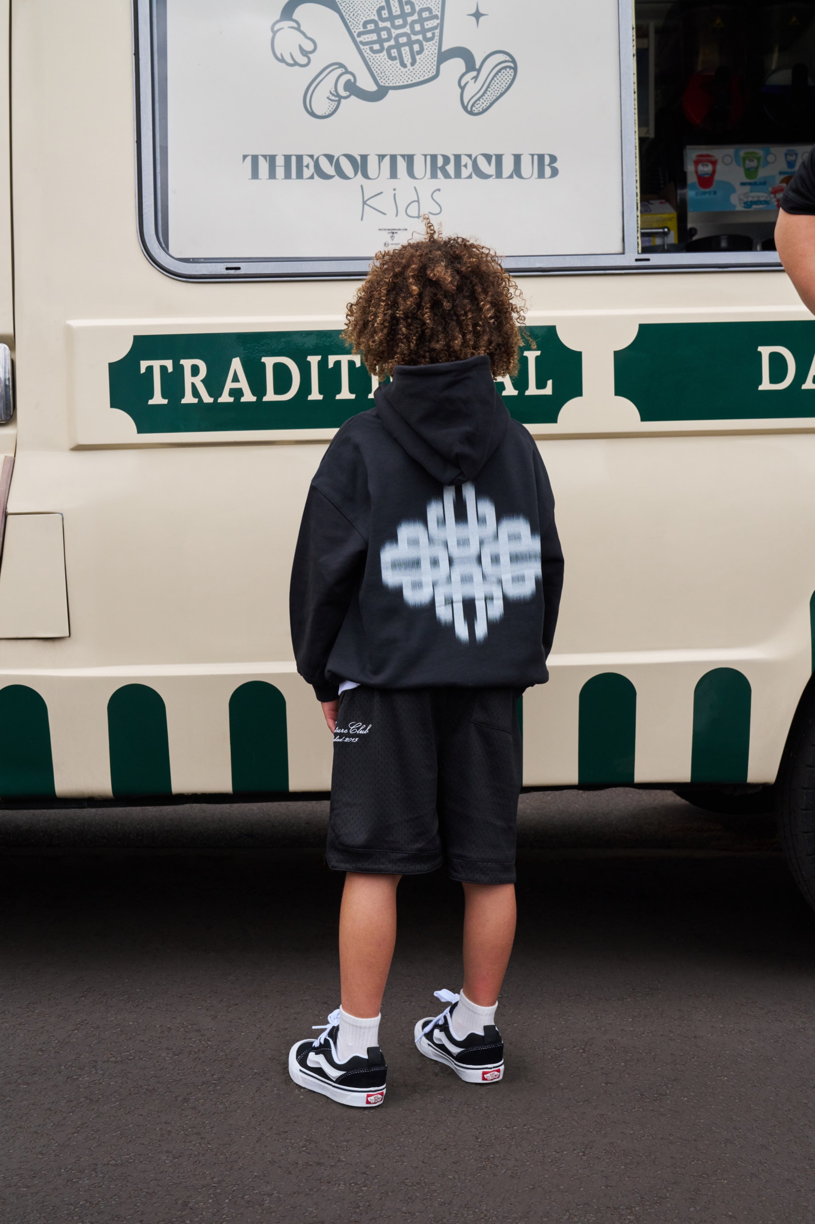 JUNIOR MOTION BLURRED HOODIE - BLACK