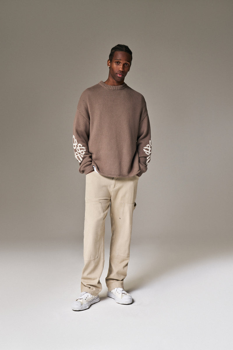 TWILL RIVET DETAIL CARPENTER PANT - BEIGE – The Couture Club
