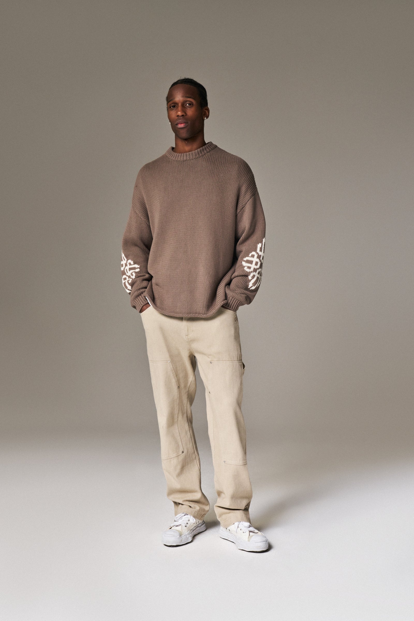 TWILL RIVET DETAIL CARPENTER PANT - BEIGE