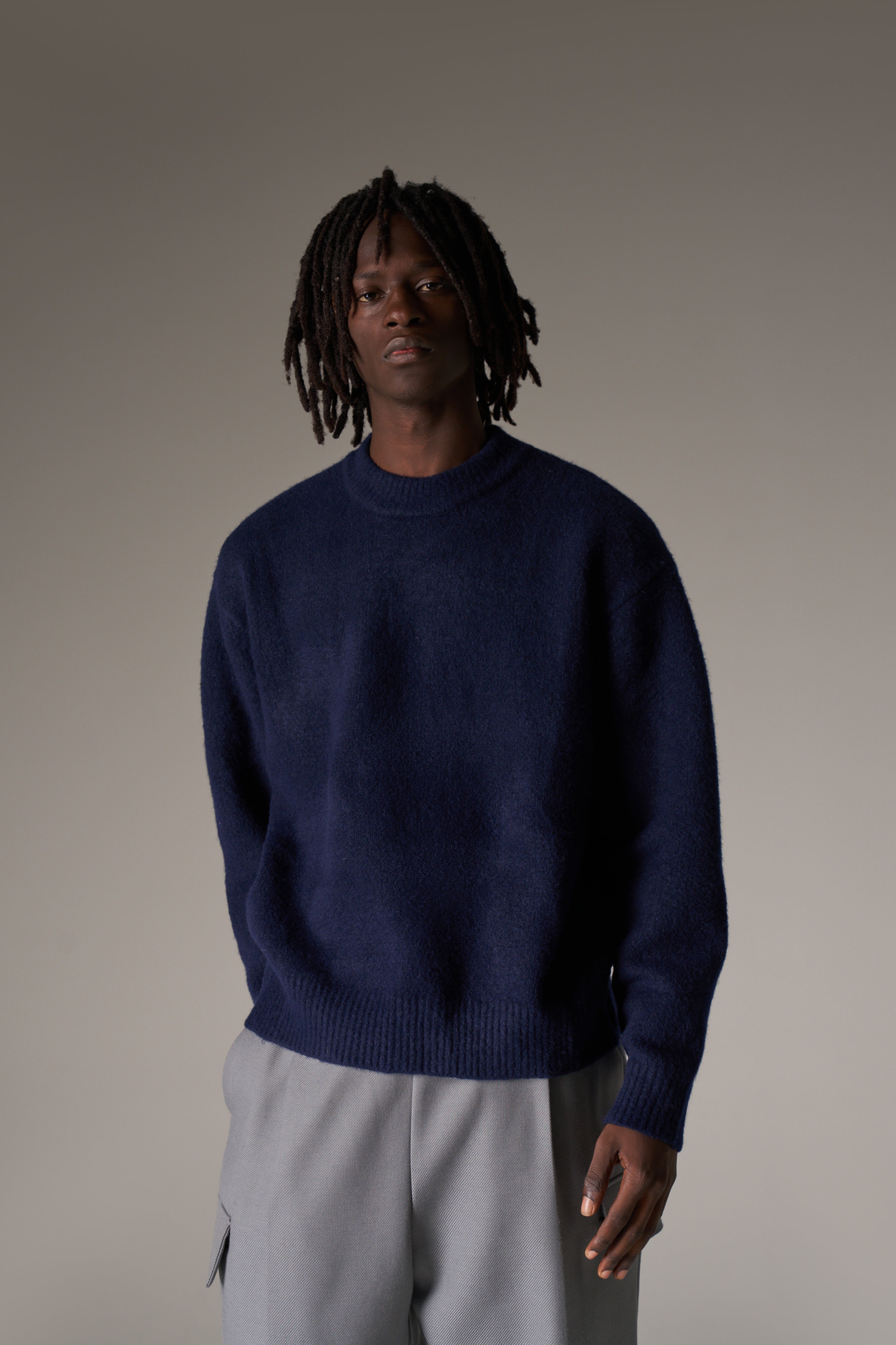 COPYRIGHT BRUSHED KNIT JUMPER - NAVY