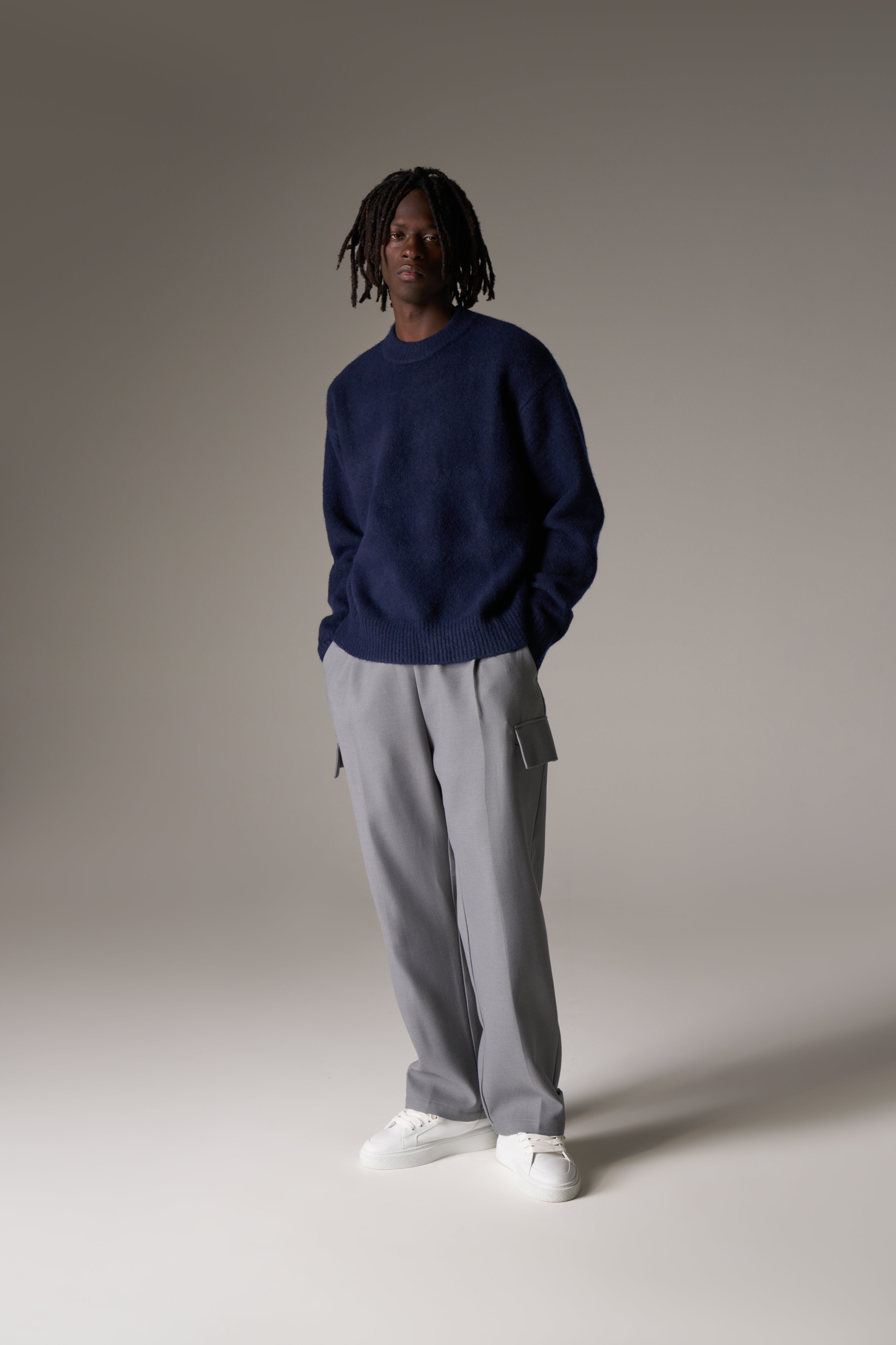 COPYRIGHT BRUSHED KNIT JUMPER - NAVY