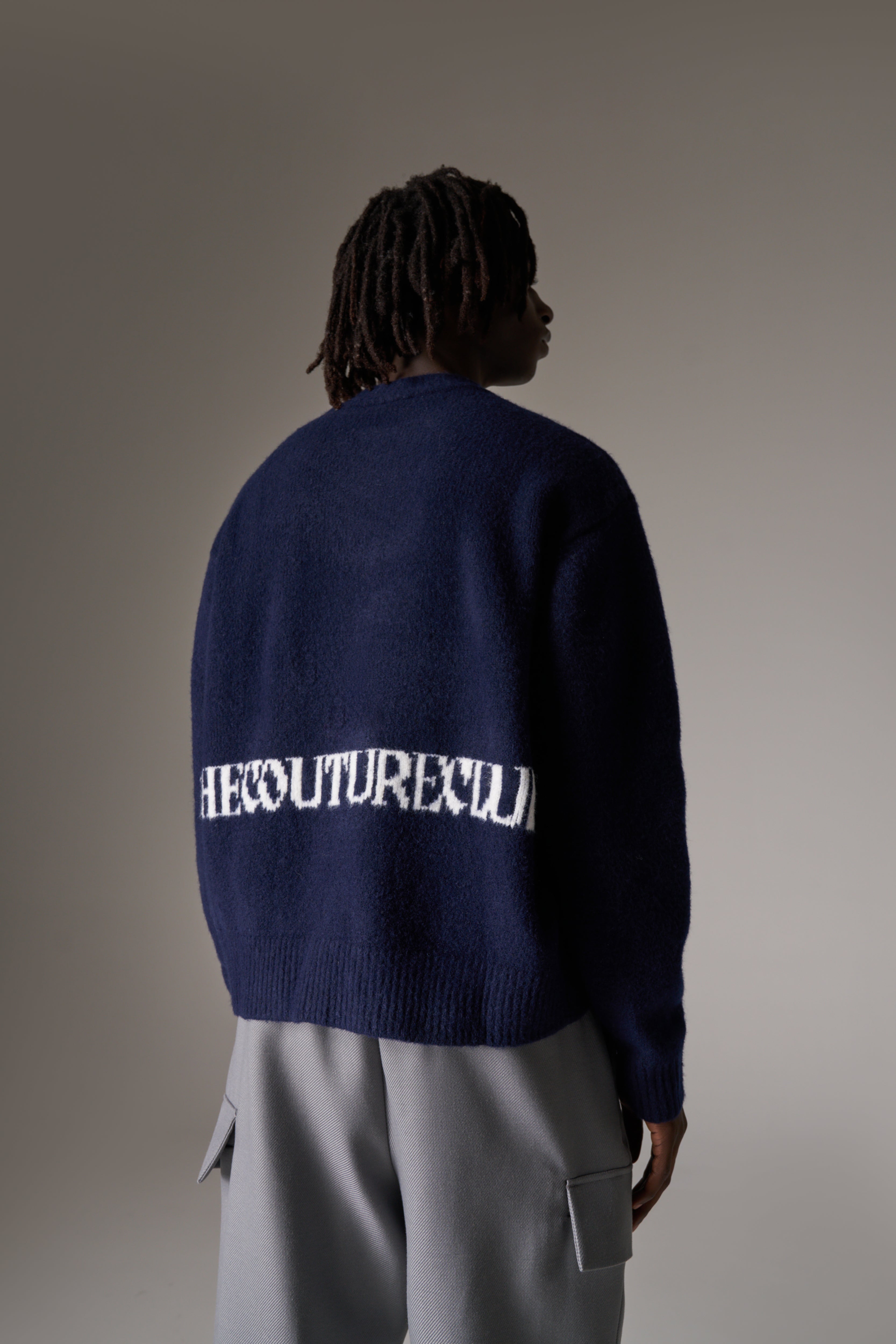 COPYRIGHT BRUSHED KNIT JUMPER - NAVY
