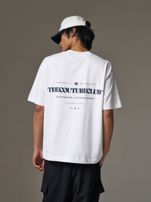 COPYRIGHT MULTI GRAPHIC T-SHIRT - WHITE/NAVY