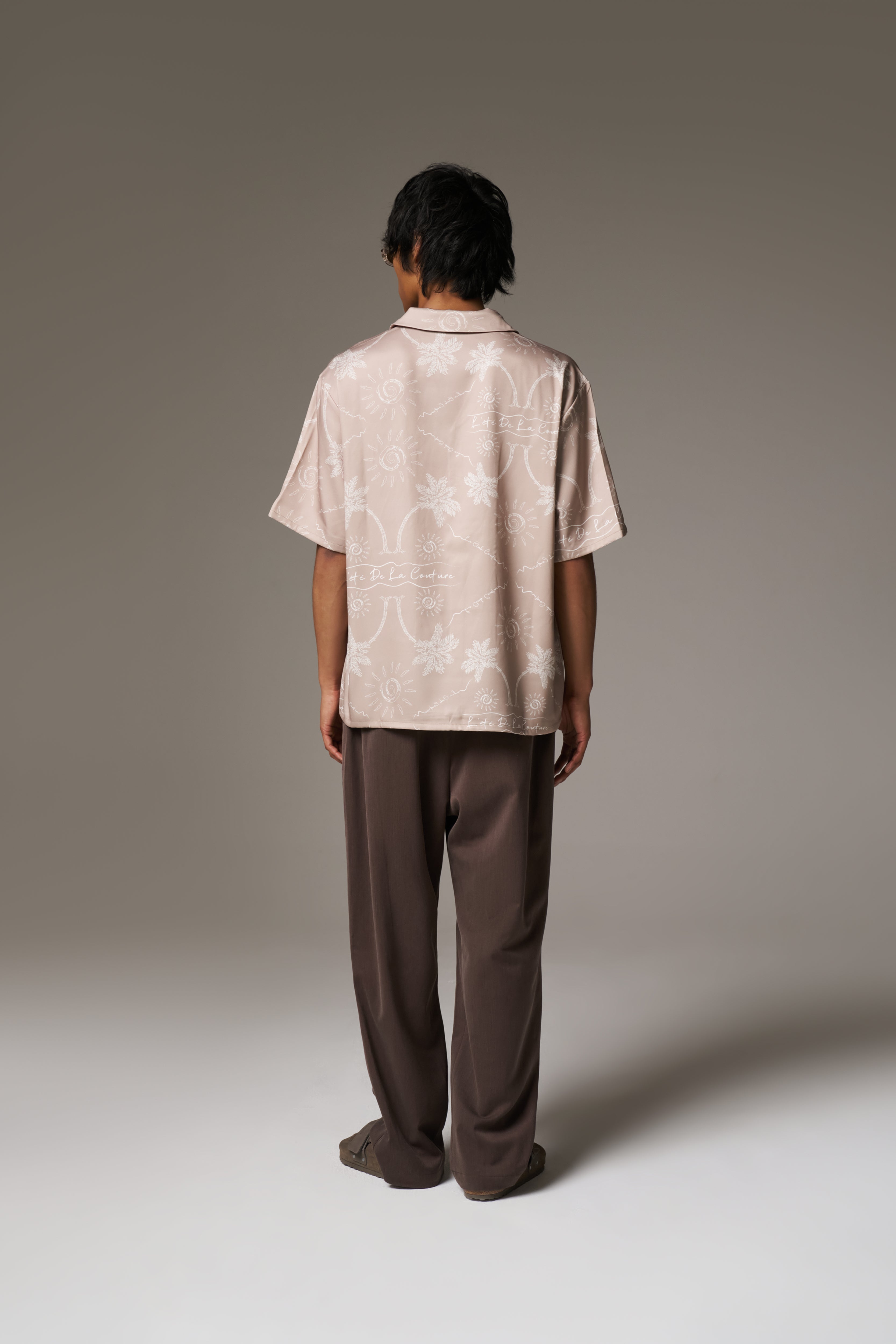 PALM PRINT SHIRT - BEIGE