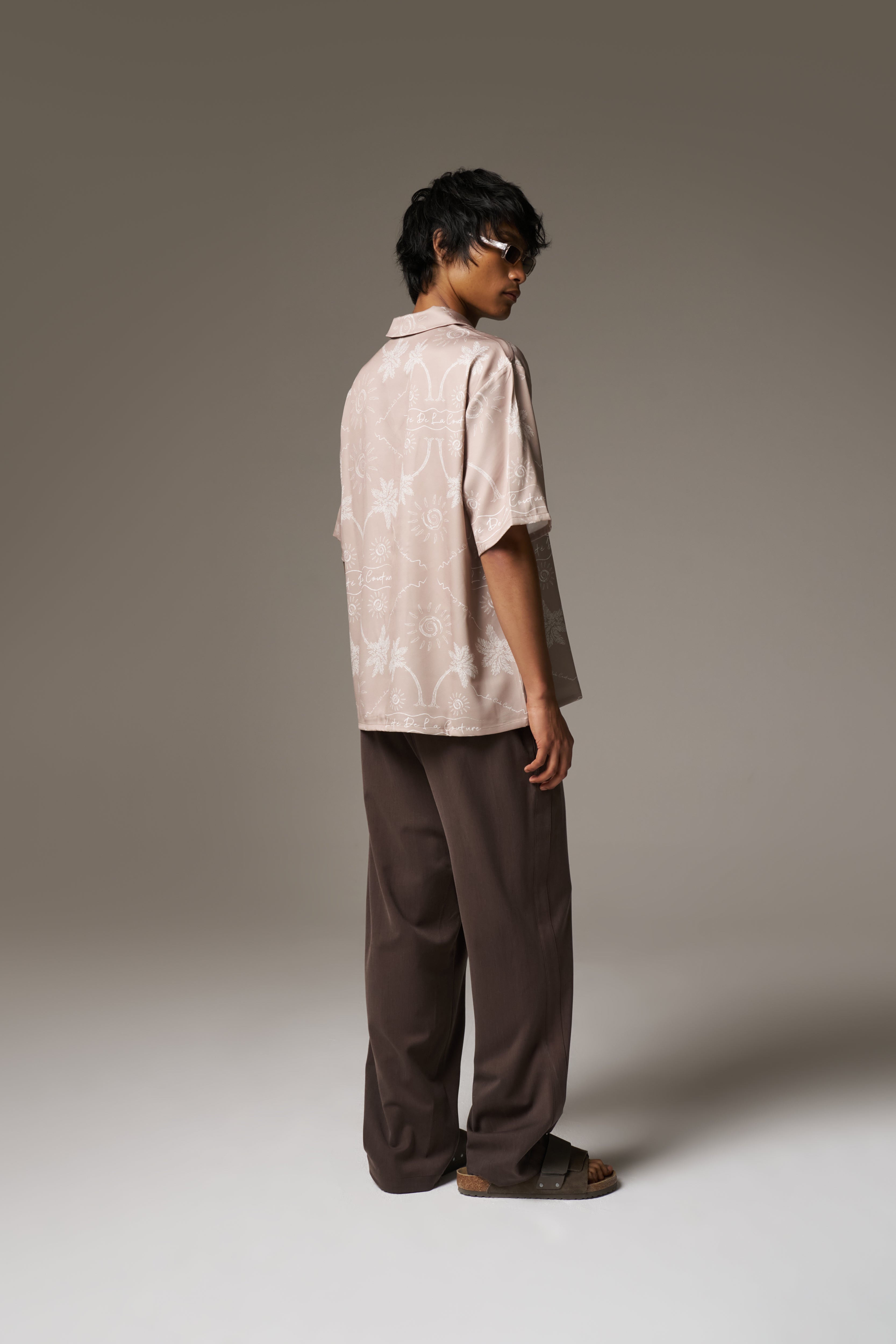 PALM PRINT SHIRT - BEIGE