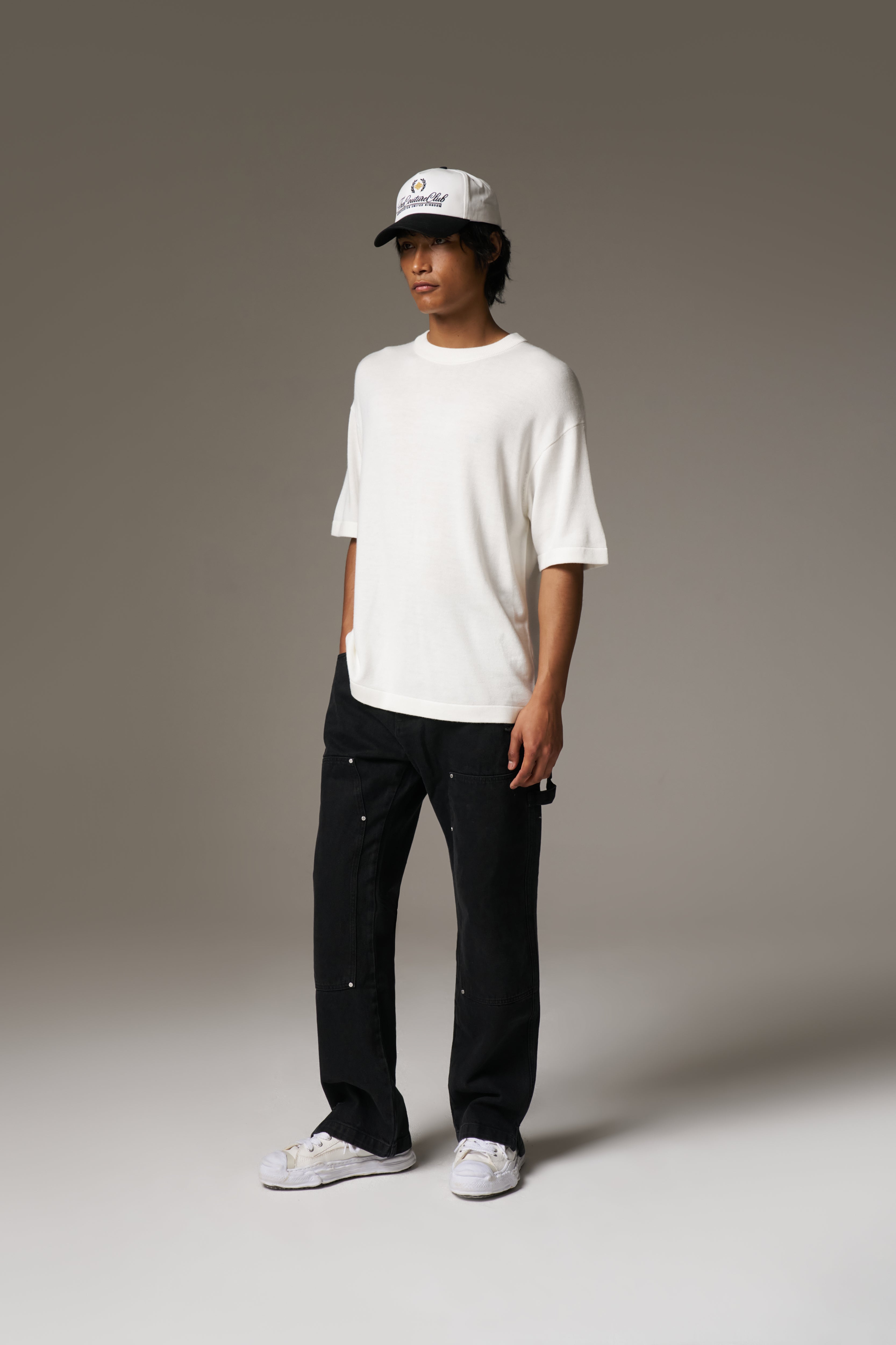DENIM RIVET DETAIL CARPENTER JEANS - BLACK WASH