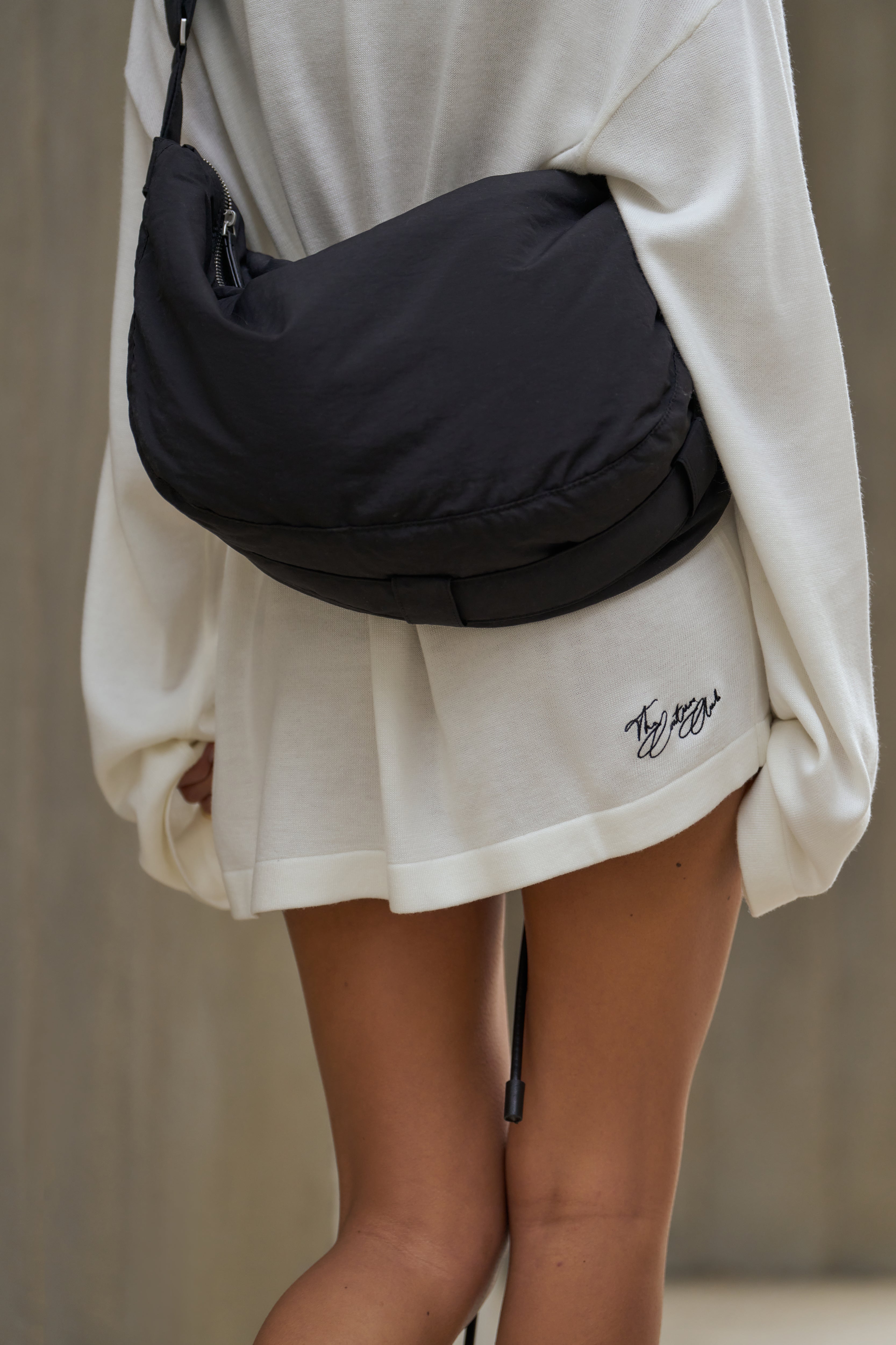 FINE GAUGE KNIT LONG SLEEVE T-SHIRT - OFF WHITE