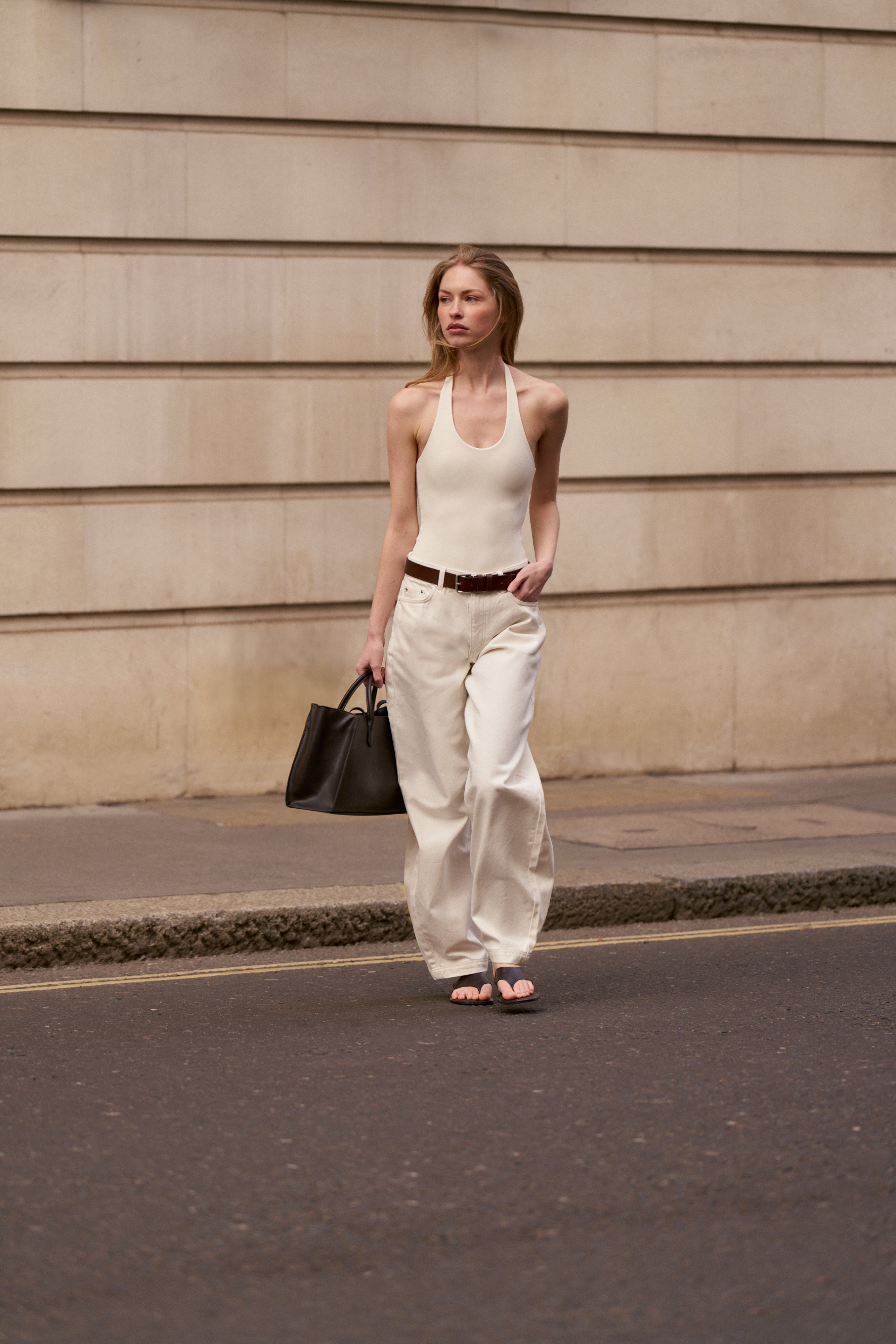 SCOOP NECK BODYSUIT - WHITE