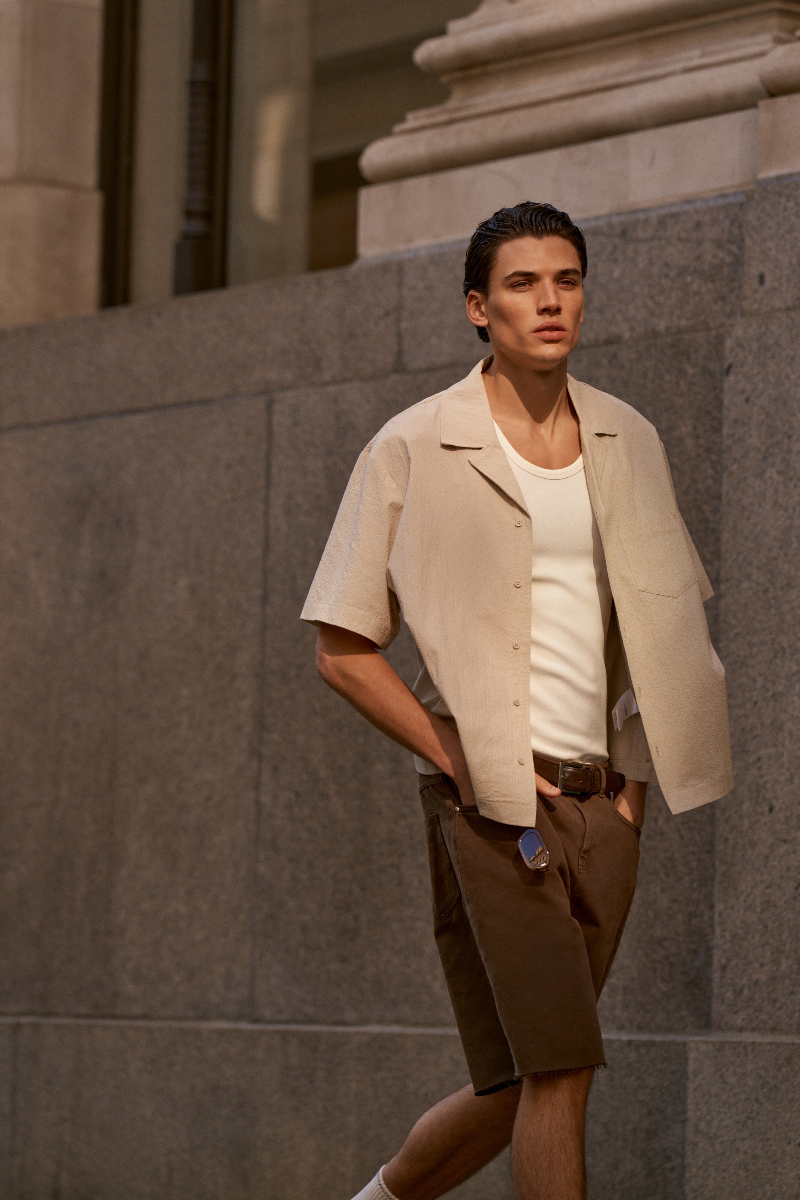 RIBBED VEST - OFF WHITE