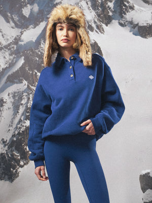 EMBLEM EMBROIDERED RUGBY POLO - DEEP BLUE