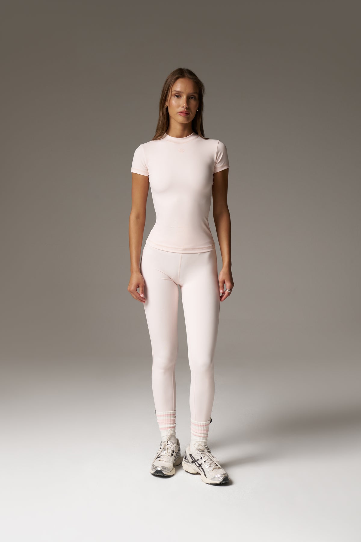 SCULPTING STRETCH CROSSOVER WAISTBAND LEGGINGS - PINK