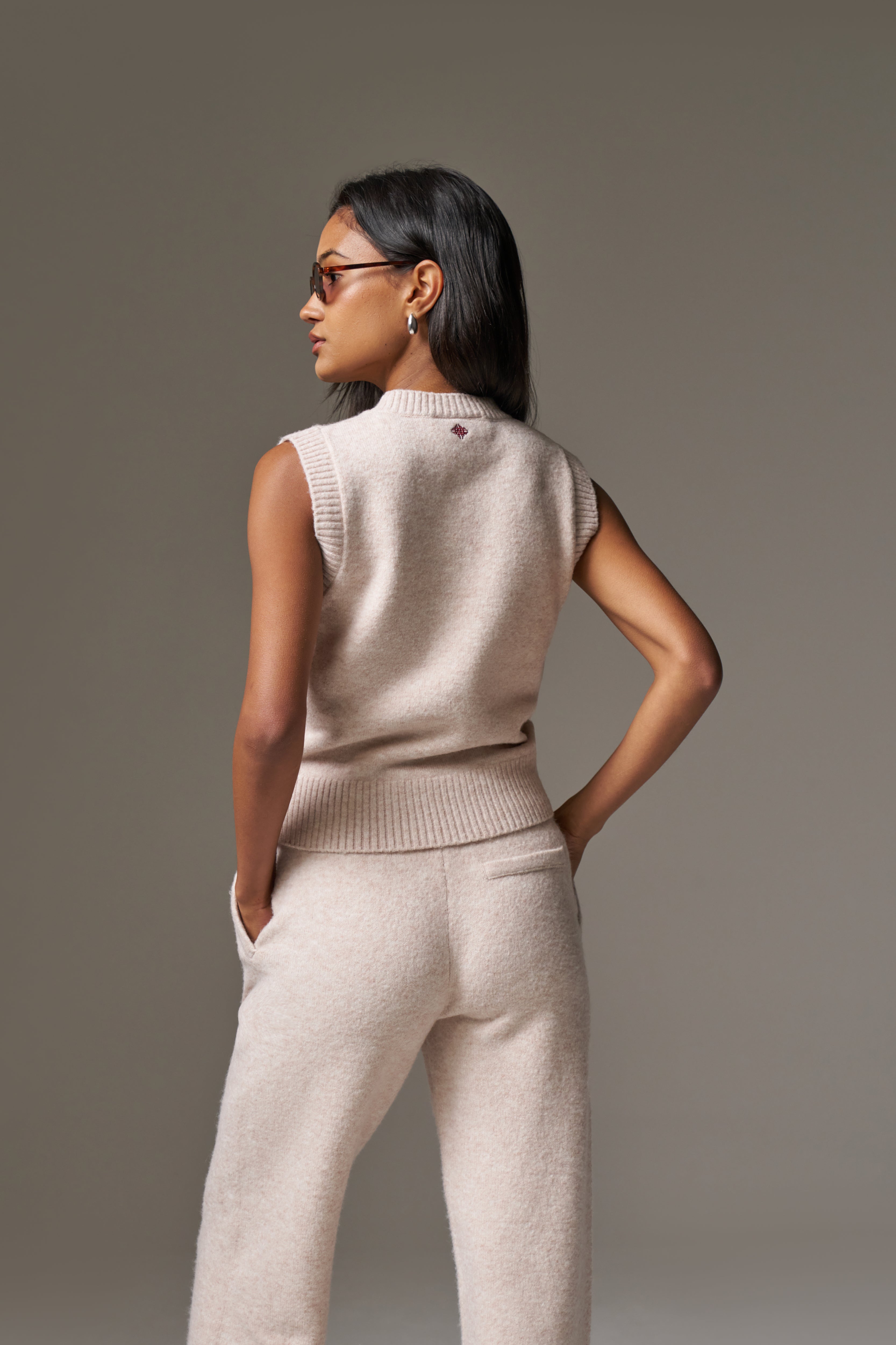 CTRE KNITTED VEST - PINK