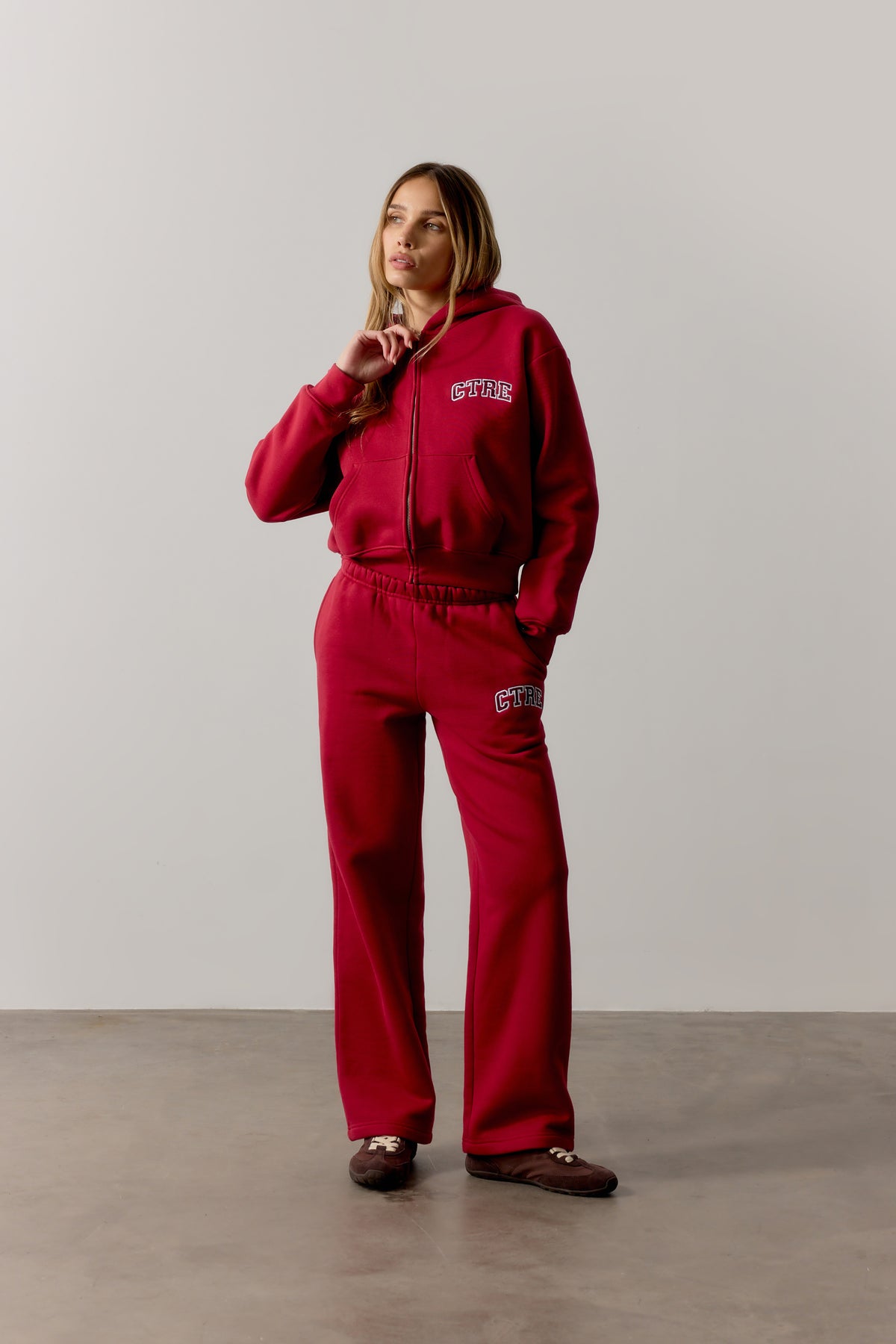 CTRE STRAIGHT LEG JOGGERS - CHERRY