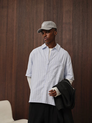 EMBLEM STRIPE SHIRT - BLUE