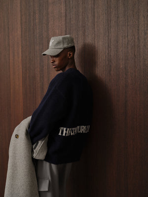 COPYRIGHT BRUSHED KNIT JUMPER - NAVY