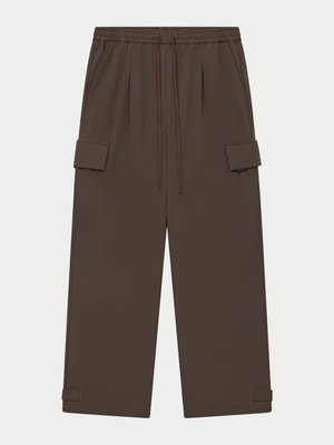 TECHNICAL WIDE LEG TROUSERS - BROWN