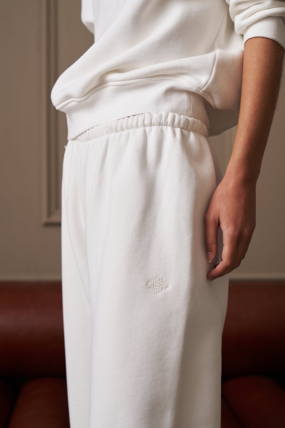 RELAXED CUFFED JOGGERS - OFF WHITE