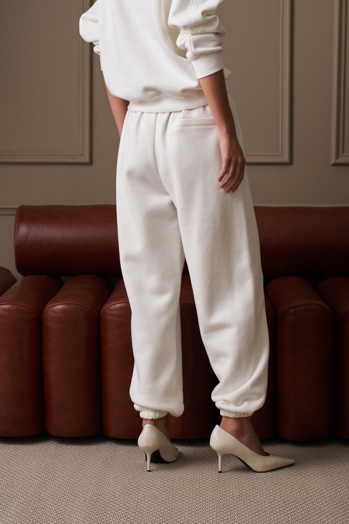 RELAXED CUFFED JOGGERS - OFF WHITE