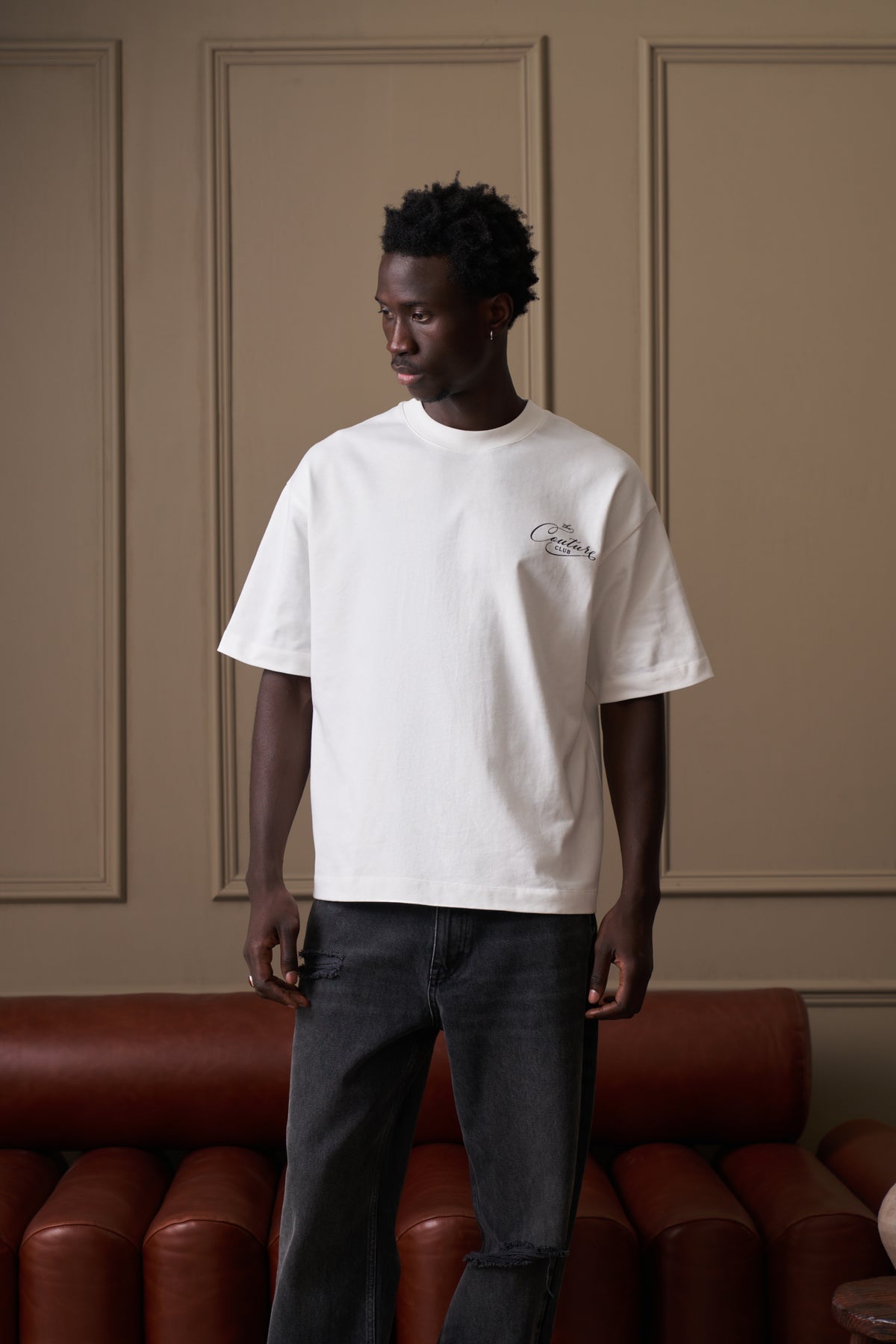 PRIVATE MEMBERS SCRIPT T-SHIRT - OFF WHITE