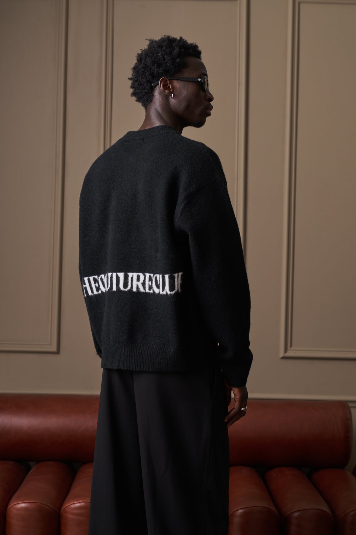 COPYRIGHT BRUSHED KNIT JUMPER - BLACK