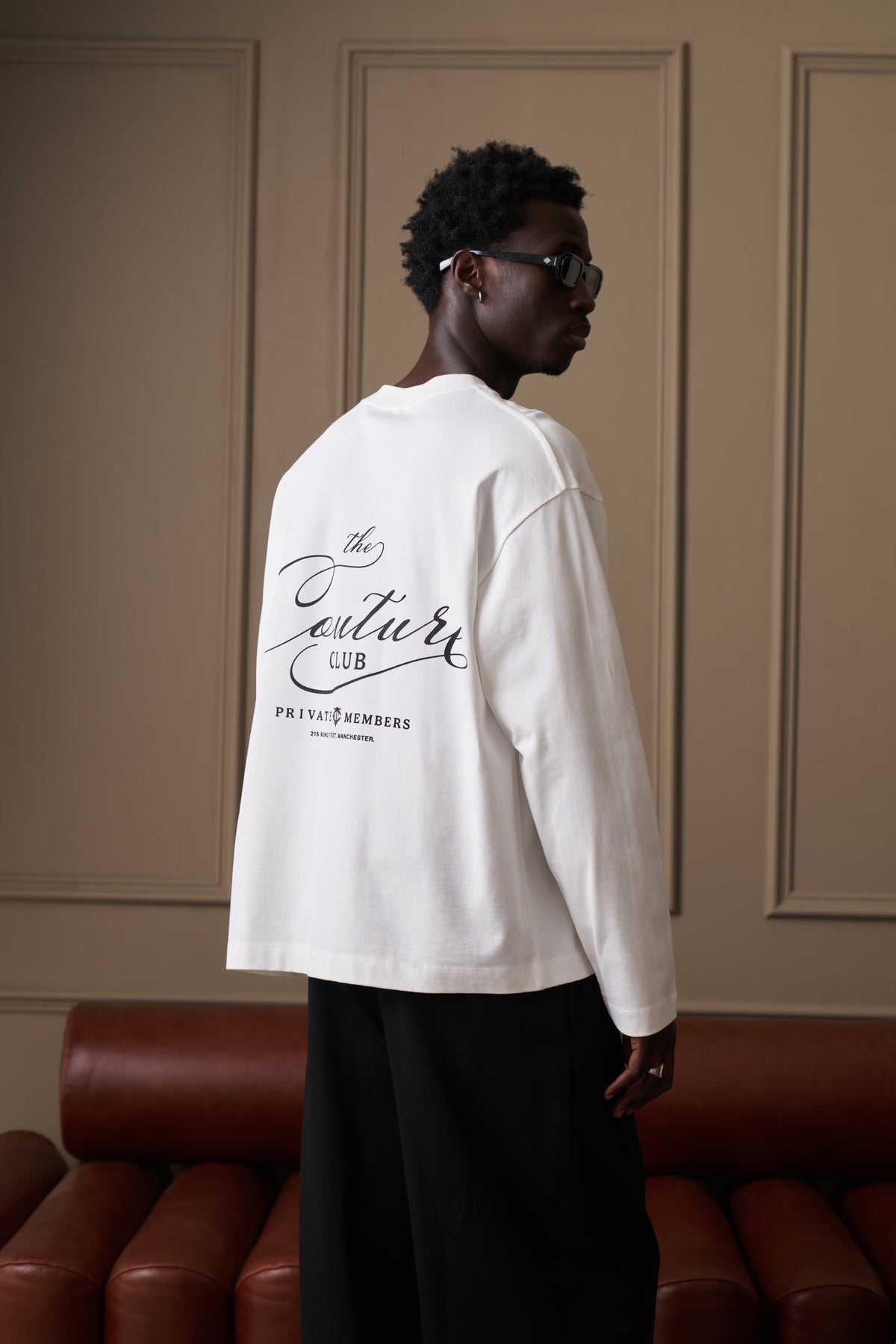 PRIVATE MEMBERS SCRIPT LONG SLEEVE T-SHIRT - OFF WHITE