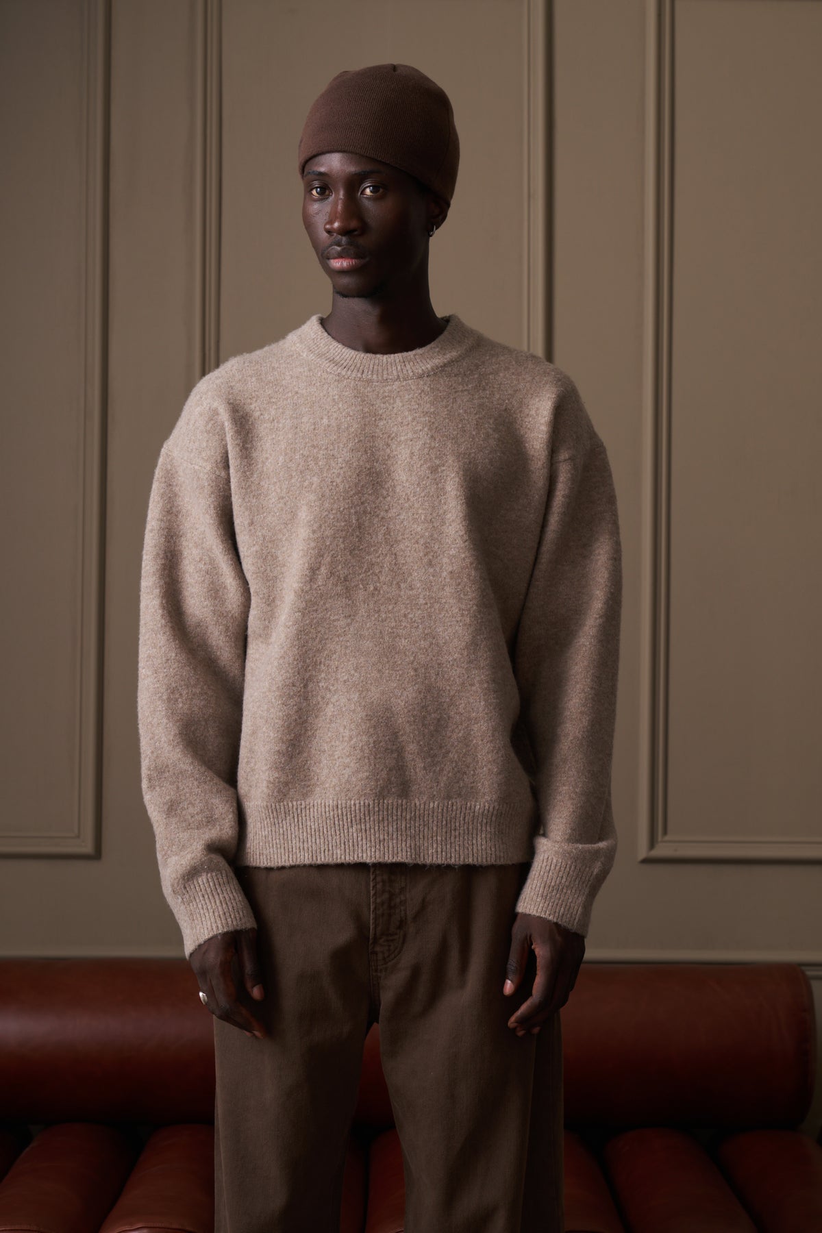 COPYRIGHT BRUSHED KNIT JUMPER - BEIGE