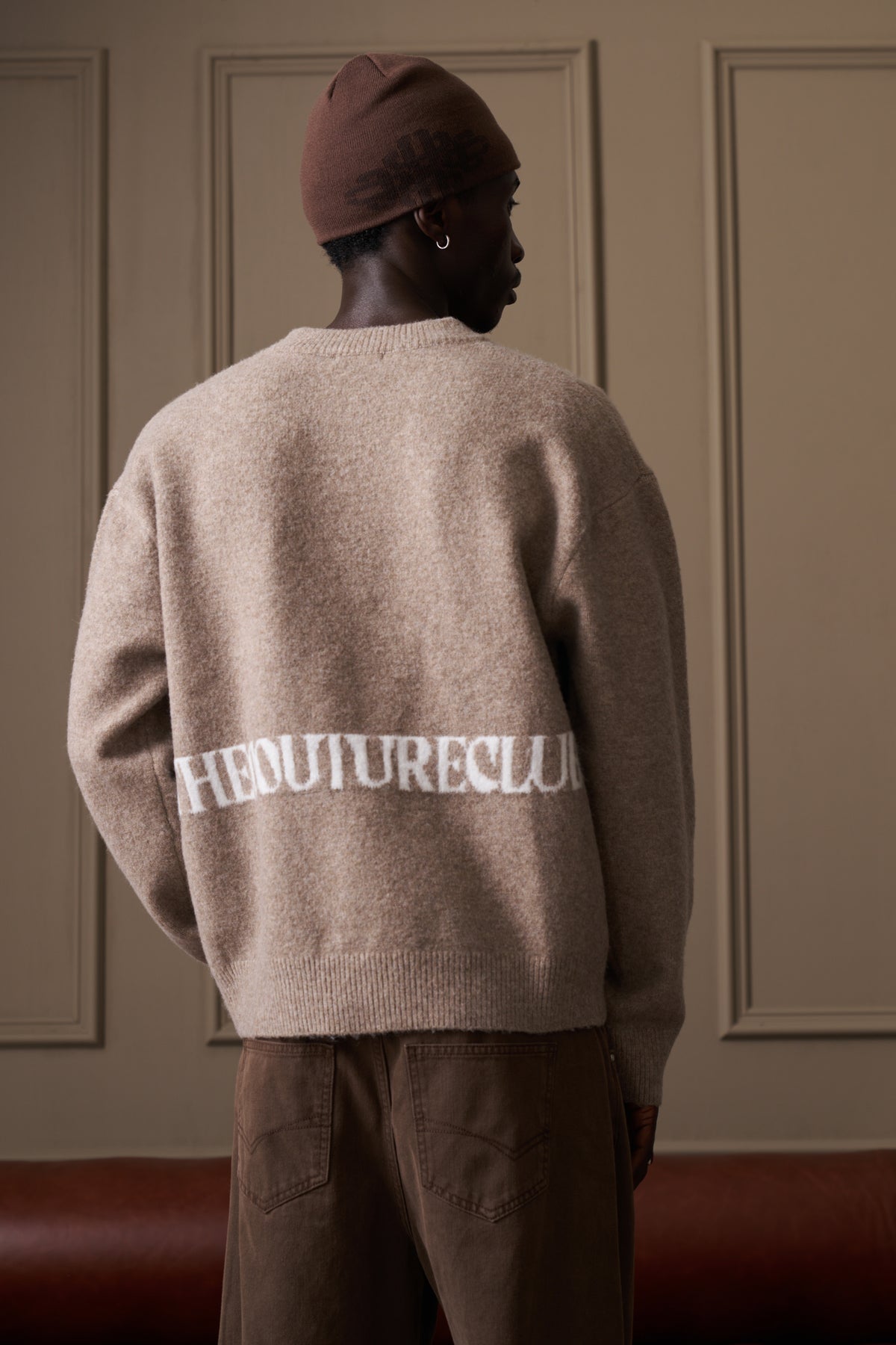 COPYRIGHT BRUSHED KNIT JUMPER - BEIGE