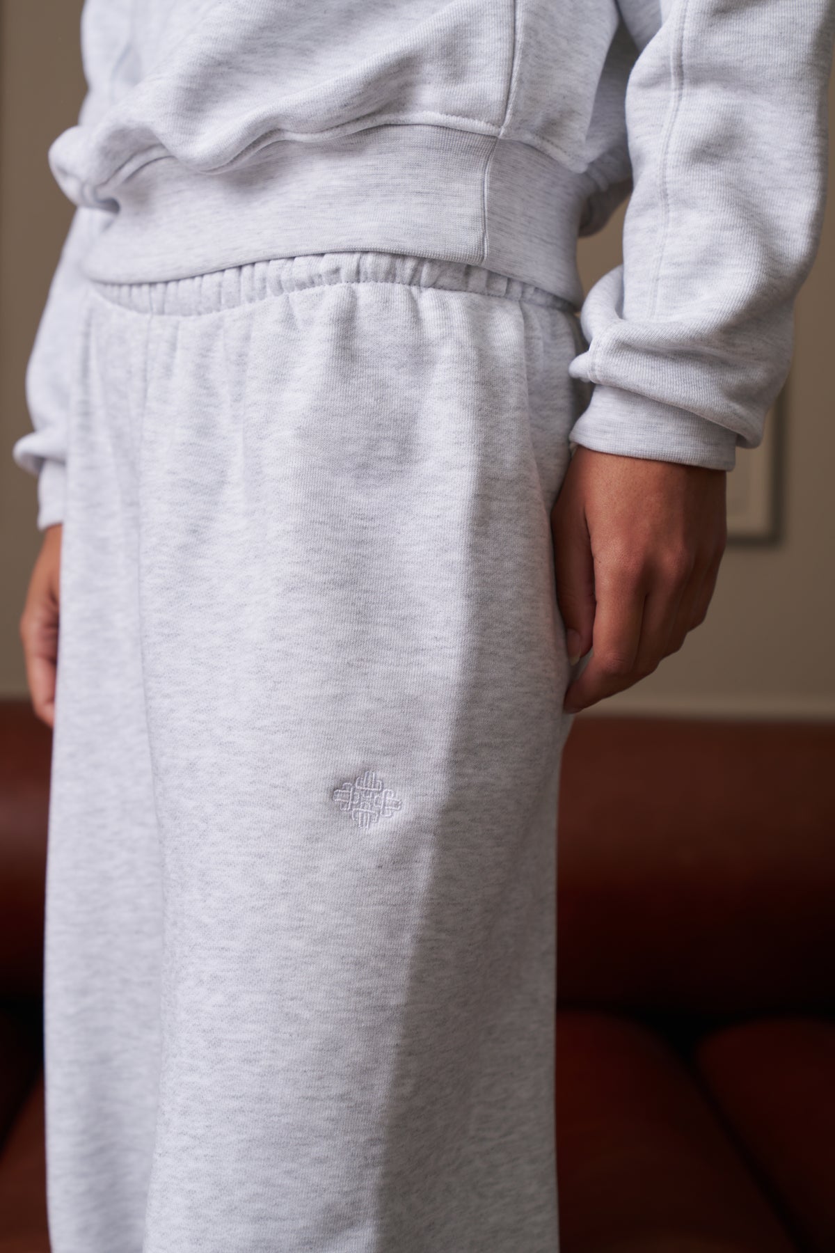 RELAXED CUFFED JOGGERS - GREY MARL
