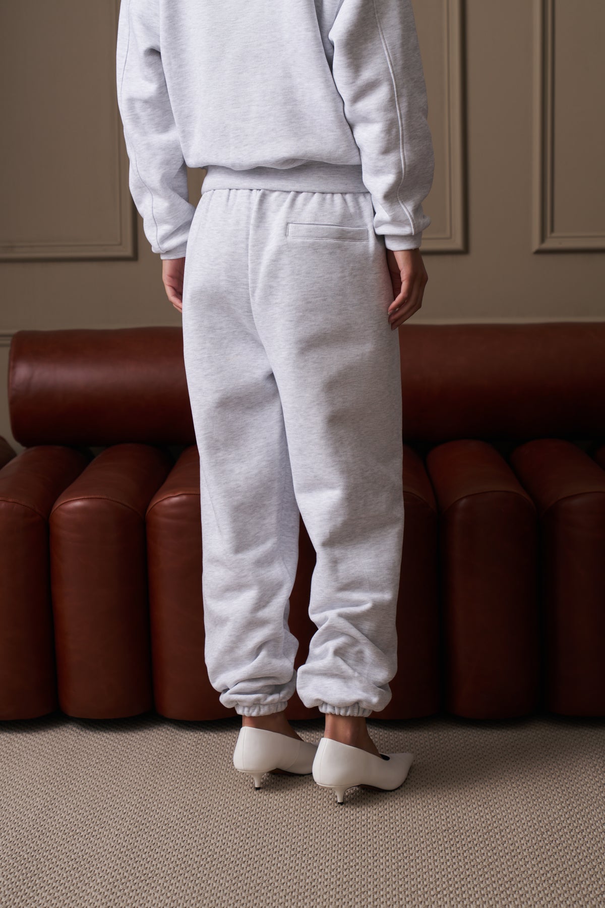 RELAXED CUFFED JOGGERS - GREY MARL
