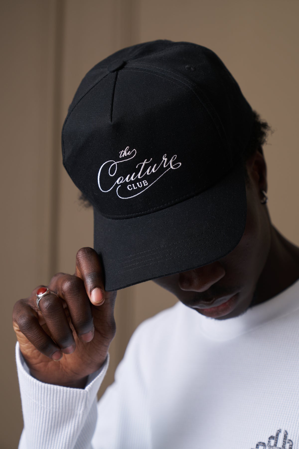 PRIVATE MEMBERS CLUB SCRIPT CAP - BLACK