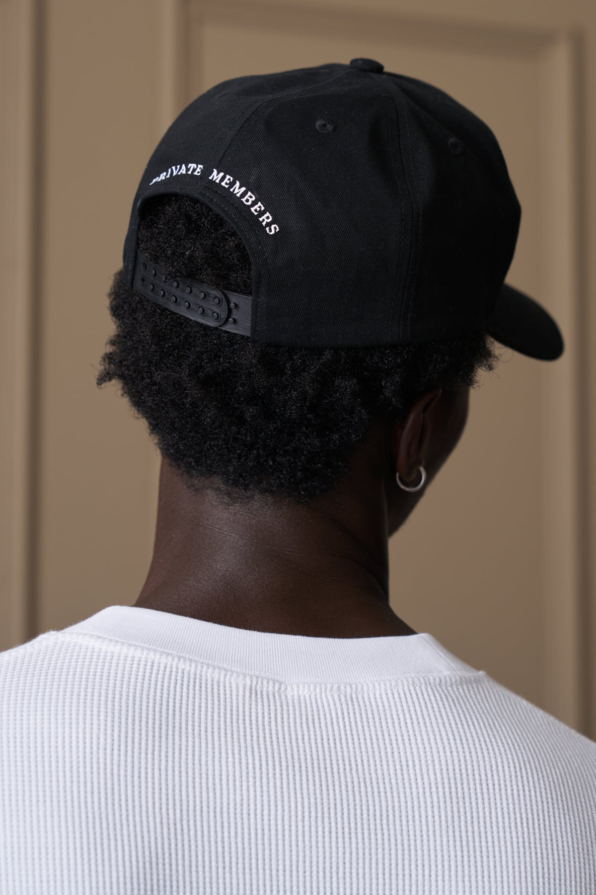 PRIVATE MEMBERS CLUB SCRIPT CAP - BLACK
