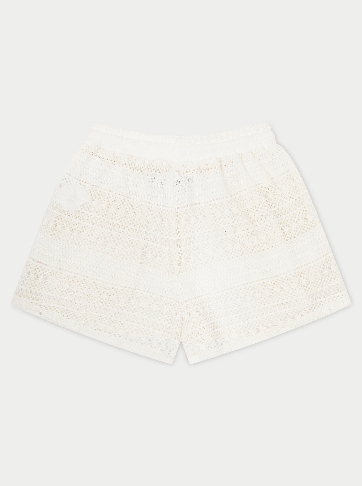 Textured Crochet Shorts - Off White