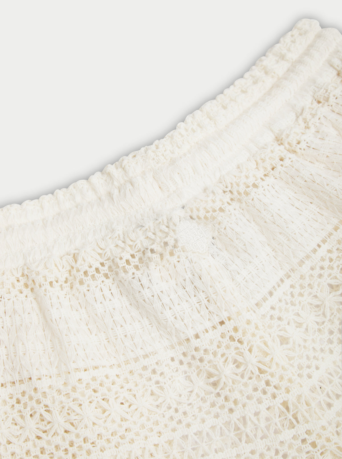 TEXTURED CROCHET SHORTS - OFF WHITE