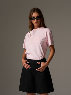 SHADOW PRINT EMBLEM T-SHIRT - WASHED PINK
