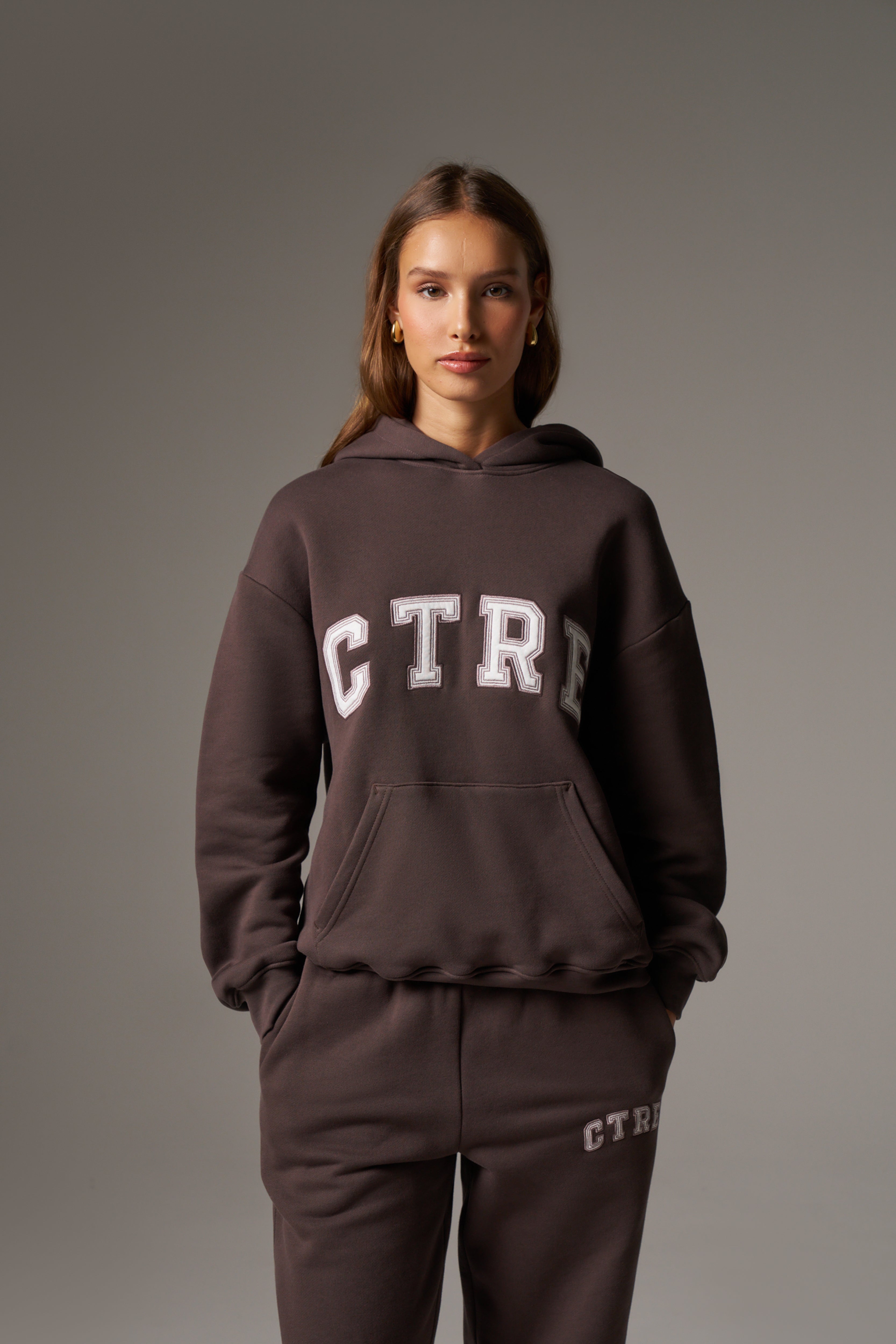 CTRE RELAXED HOODIE - BROWN