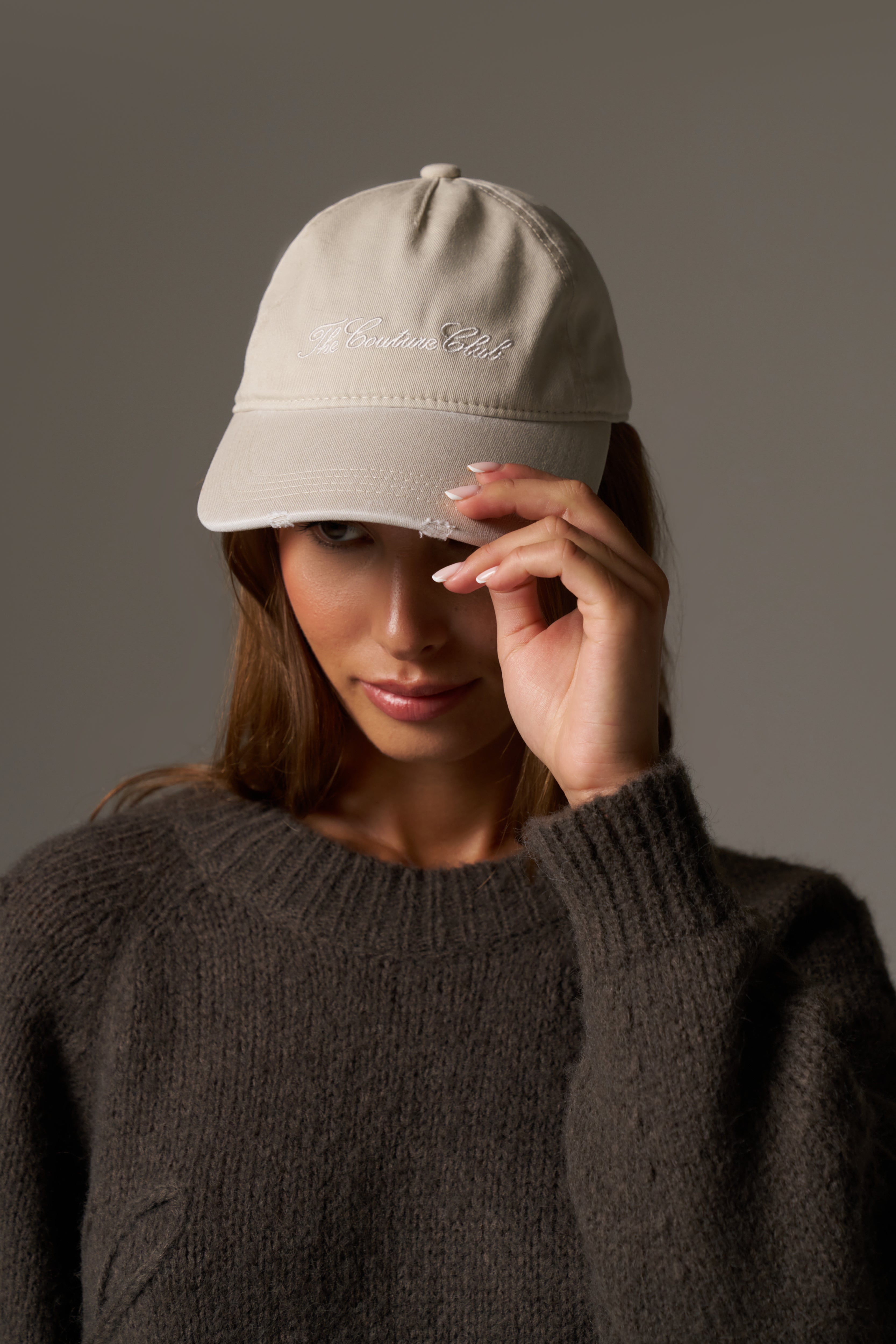 WASHED SCRIPT CAP - BONE