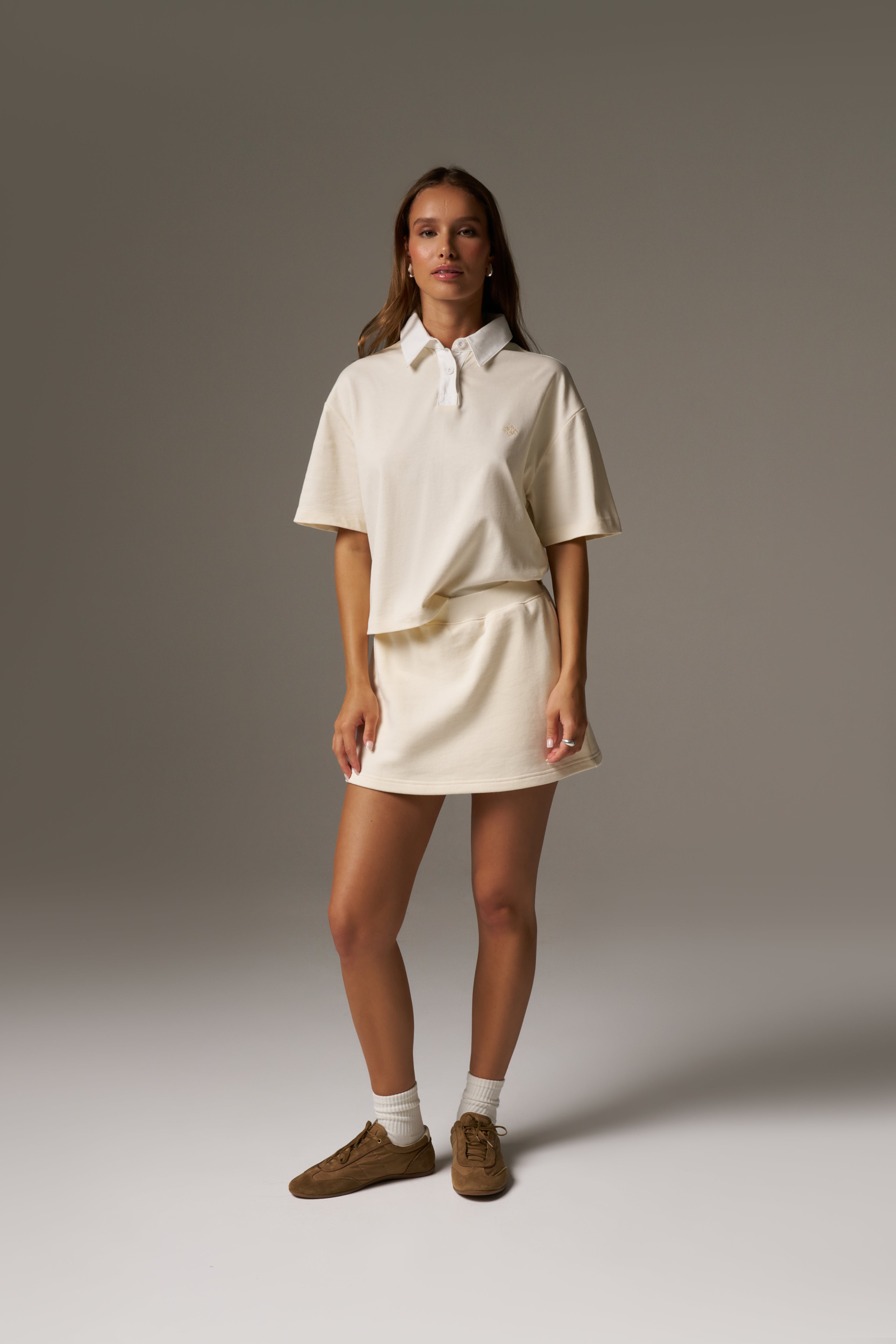 EMBLEM JERSEY SKORT - BUTTERMILK