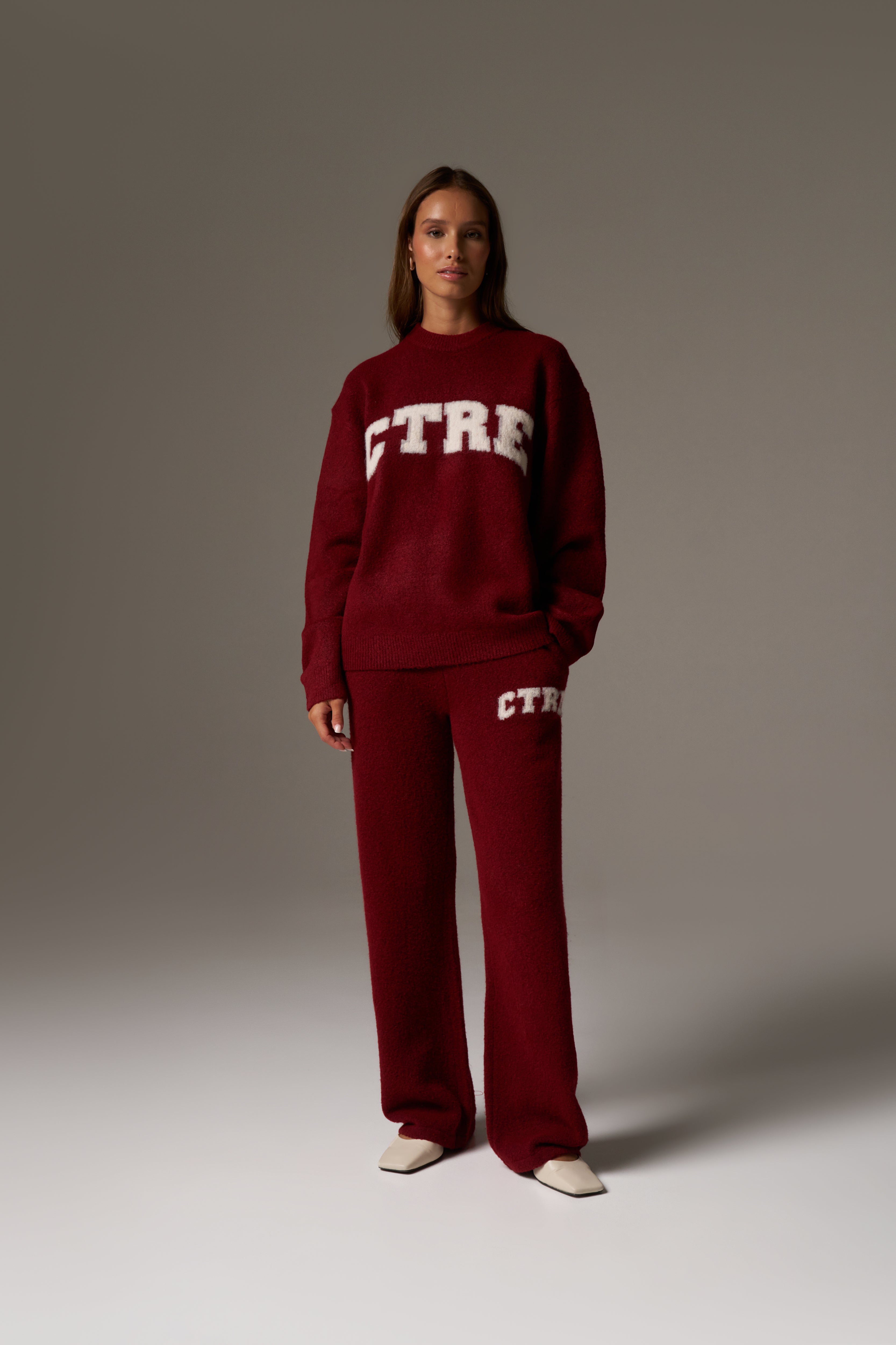 CTRE KNITTED JOGGERS - BURGUNDY