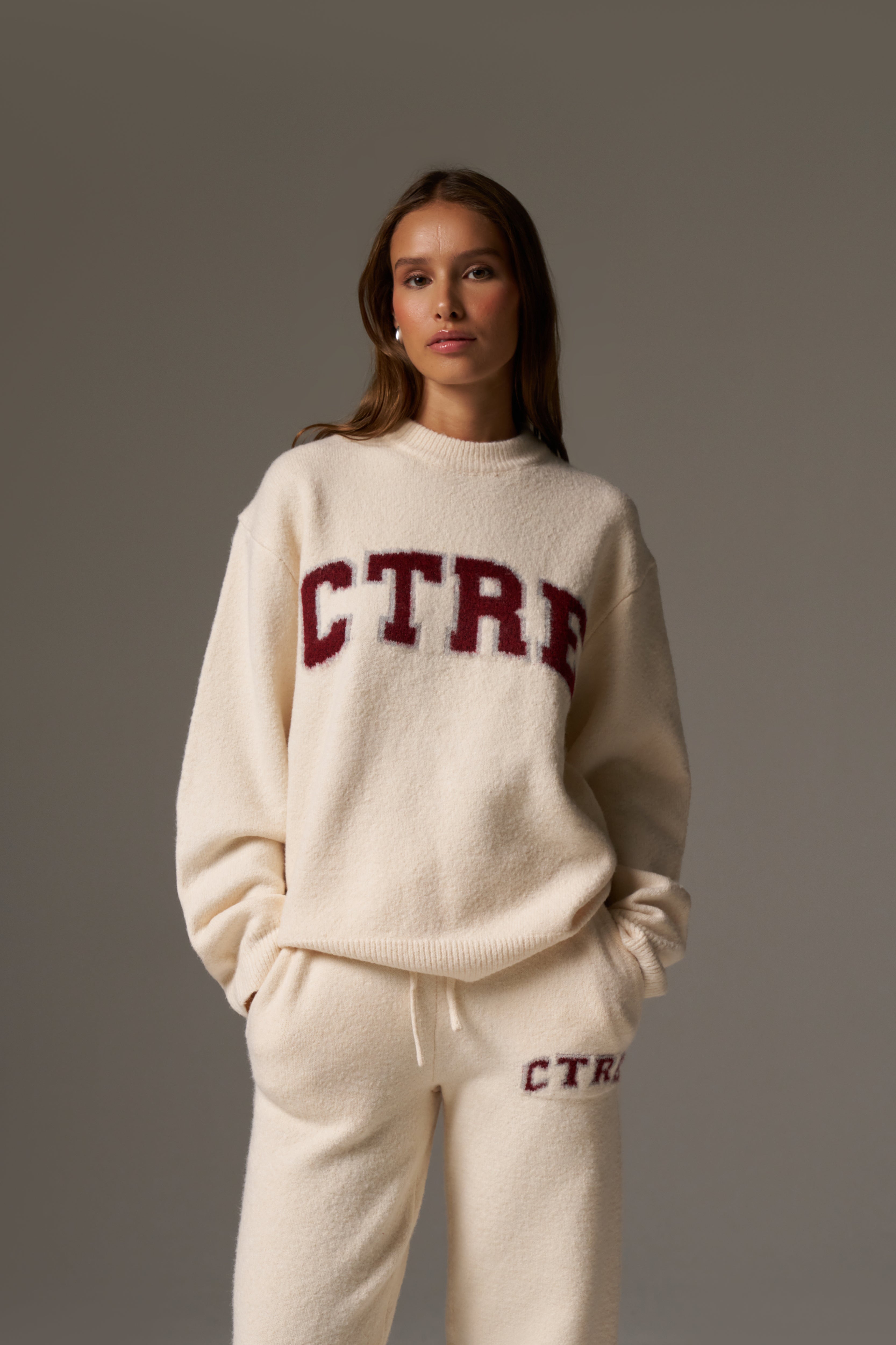 CTRE KNITTED SWEATSHIRT - OFF WHITE