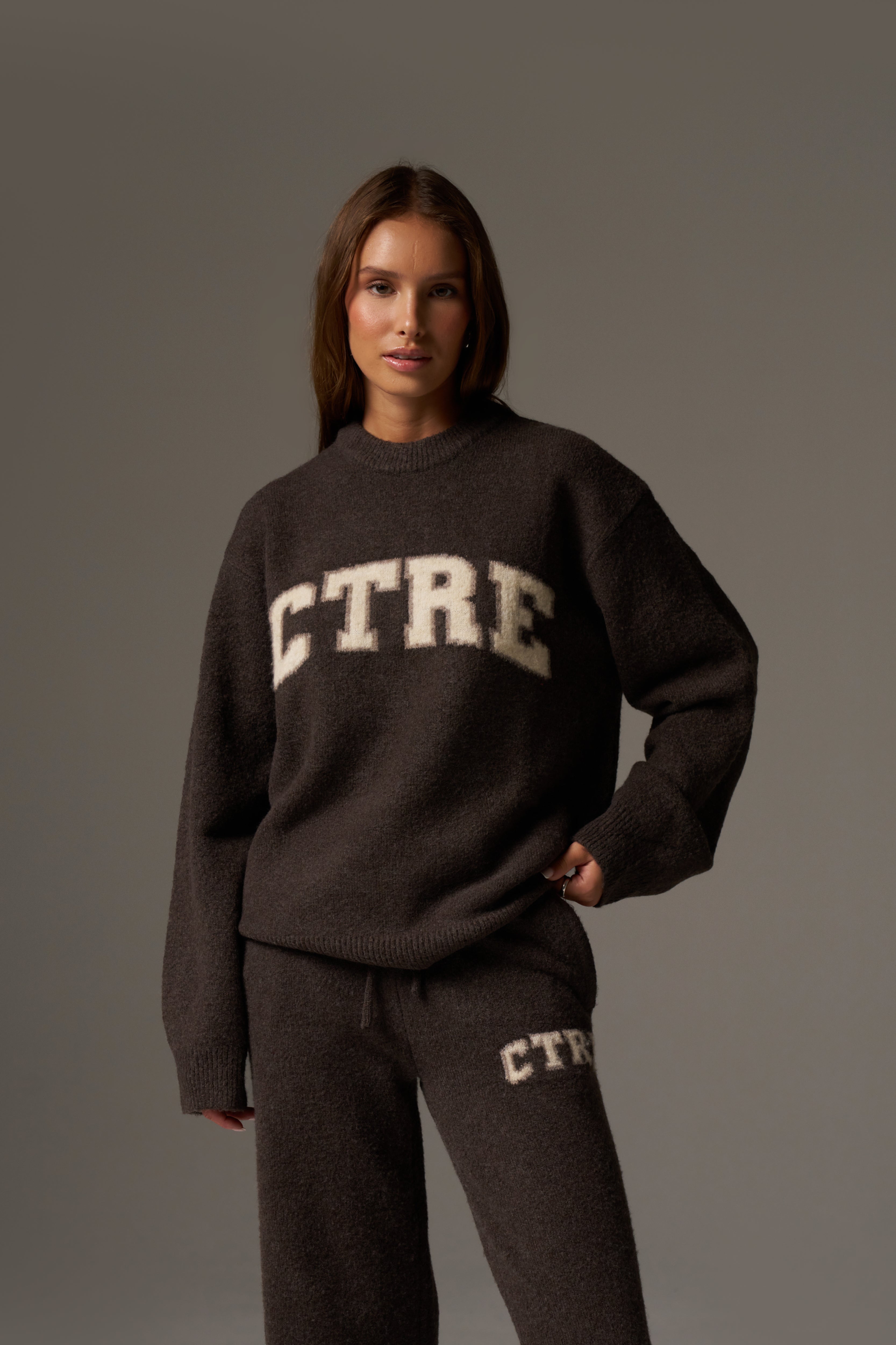 CTRE KNITTED SWEATSHIRT - BROWN